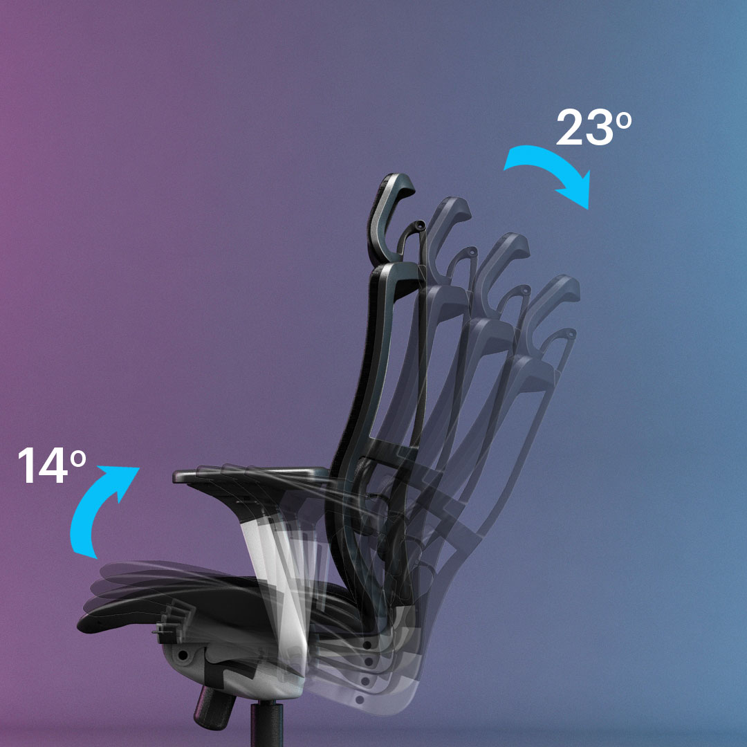 Soul chair tilting motion angle