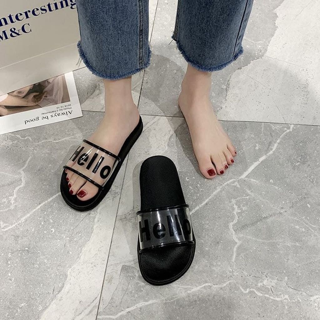 HELLO FLAT SANDAL BLACK
