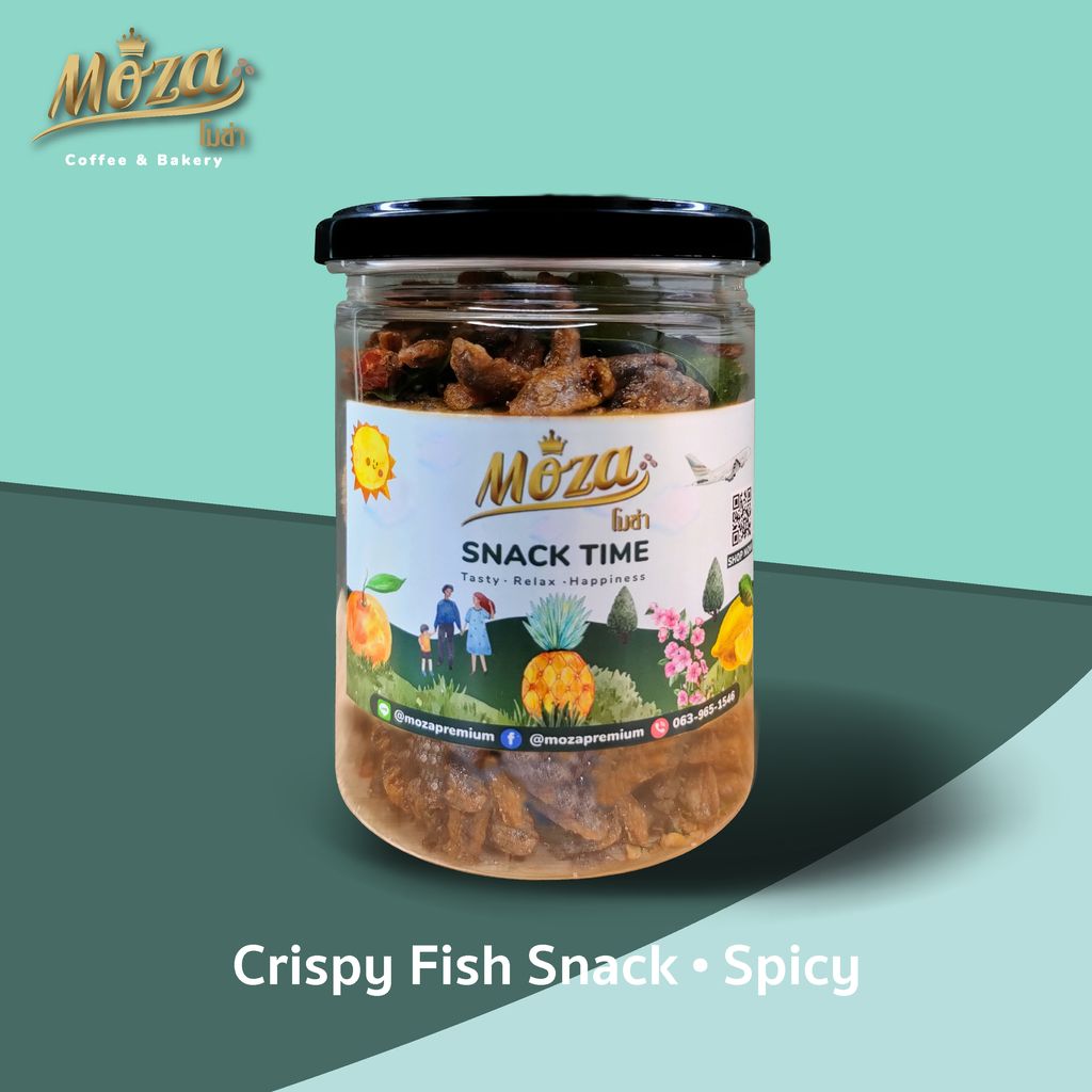 โมซ่า ปลากรอบสมุนไพร รสสไปซี่  MoZa Crispy Fish Snack • Spicy-02.jpg