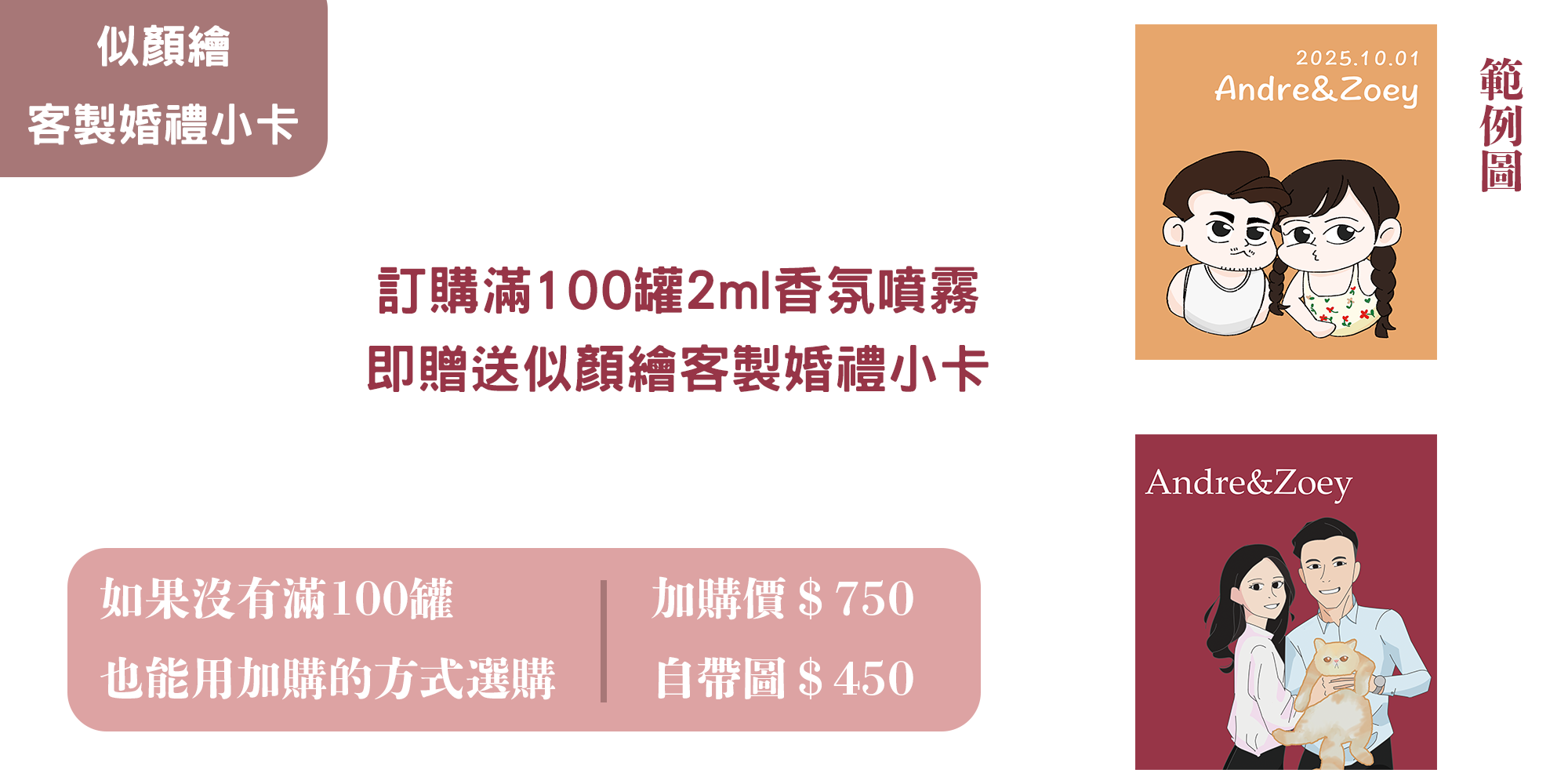 似顏繪客製婚禮小卡