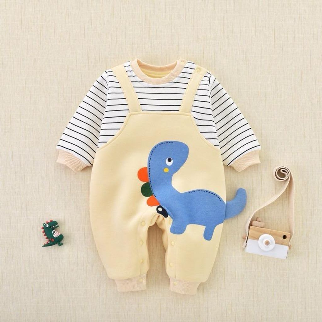 Stripe Dino Romper 3