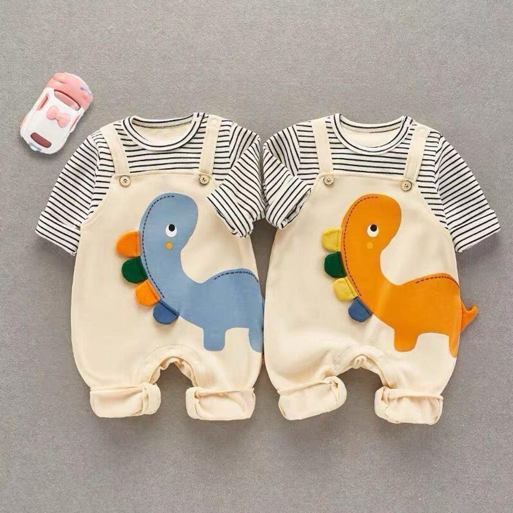 Stripe Dino Romper