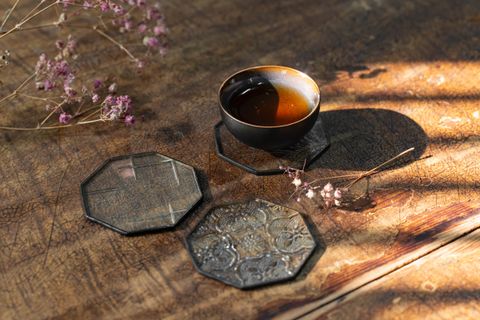 49_臺灣老玻璃復古玻璃杯墊組 (2)