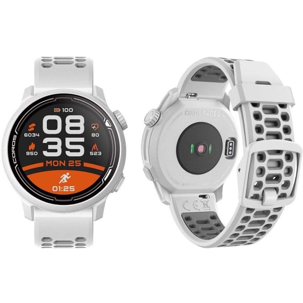 Coros - PACE 2 Premium GPS Sport Watch with Nylon Strap - White