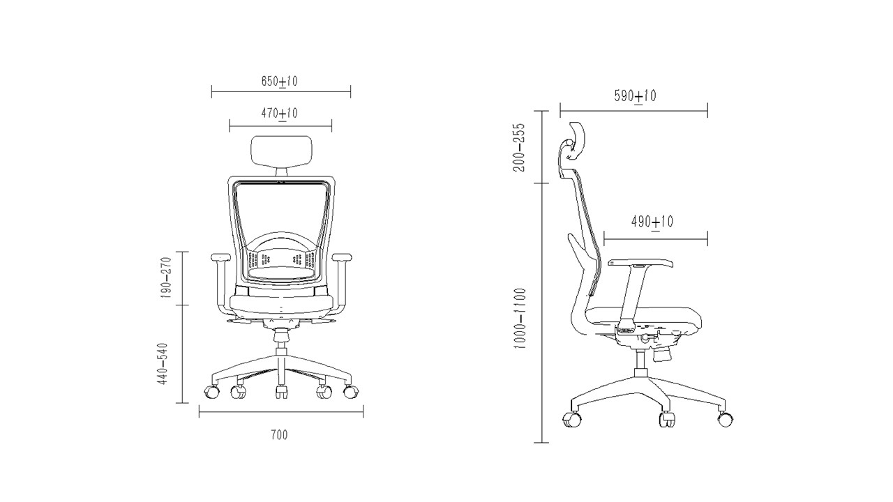 THE 08 Ergonomic Office Chair Size