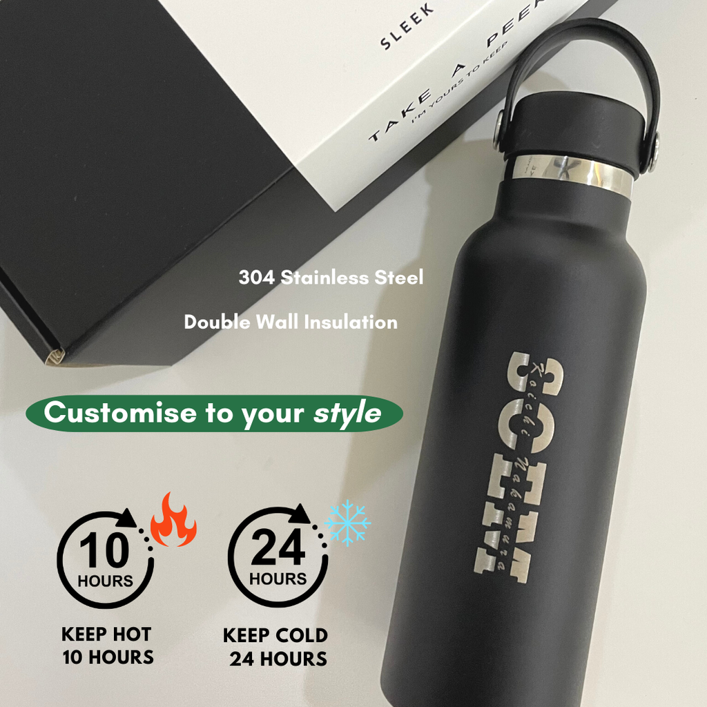 Personalized Wide Mouth Thermos Tumbler With Handle/Laser Engraved