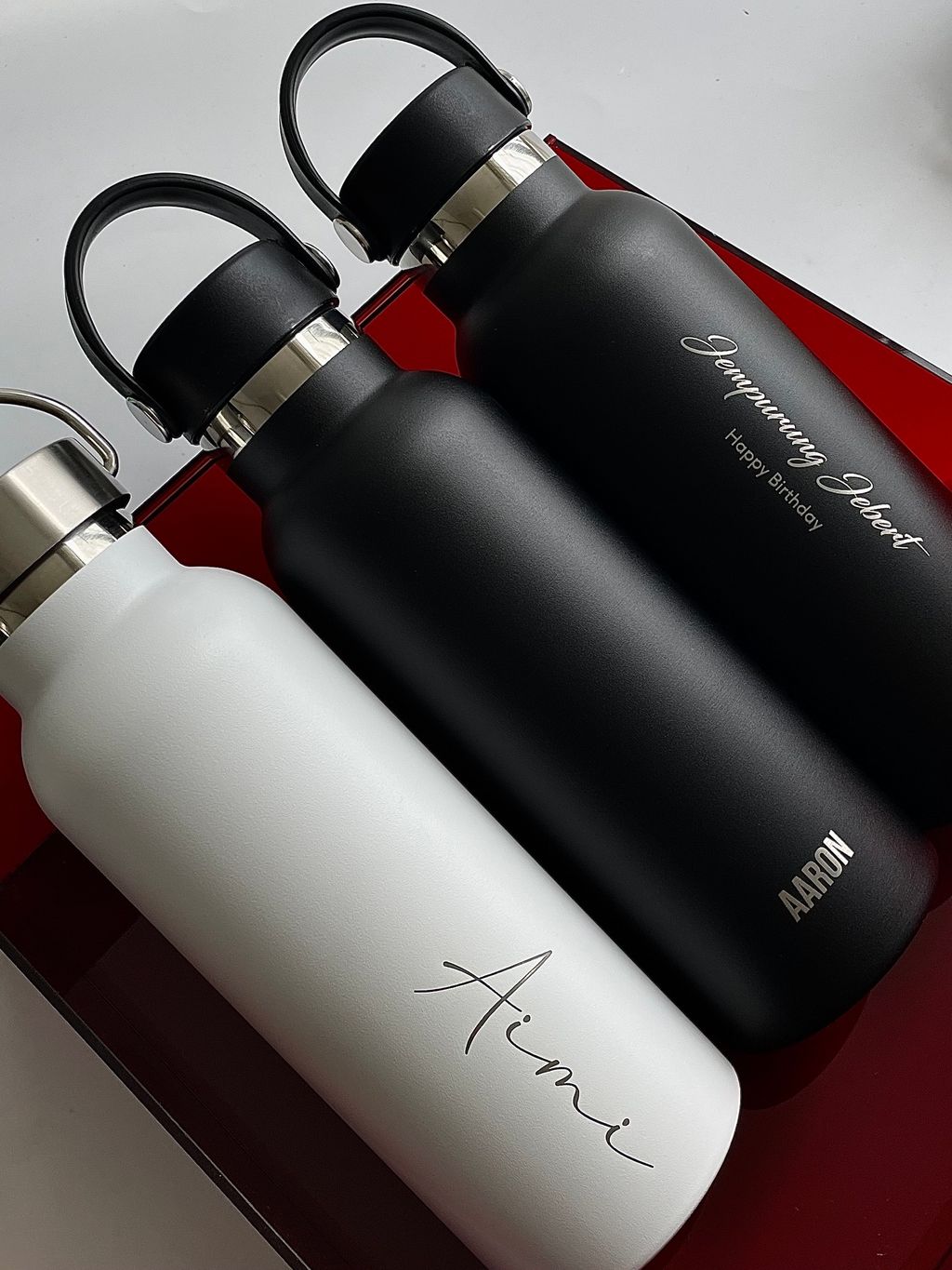 Personalized Wide Mouth Thermos Tumbler With Handle/Laser Engraved