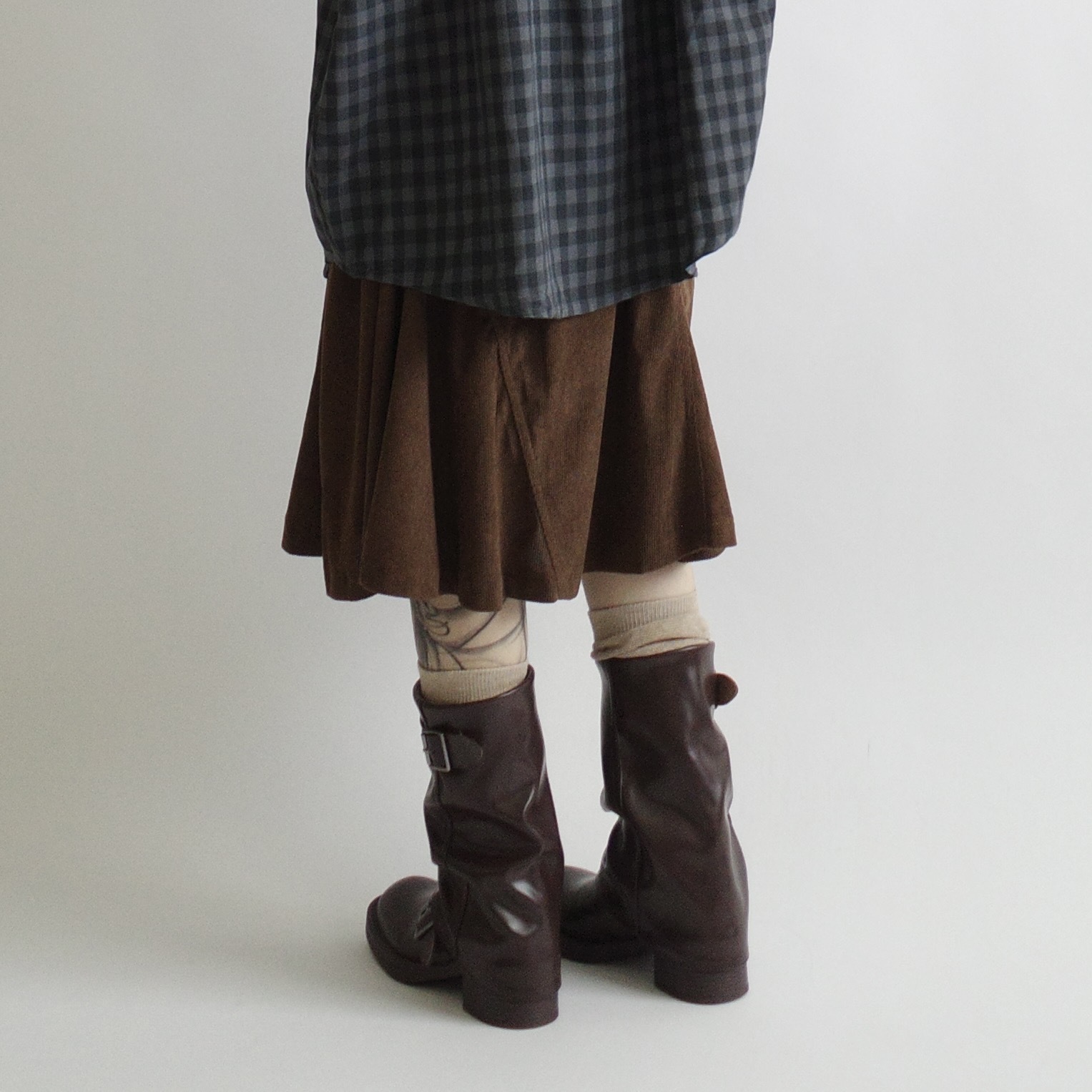 皮帶釦中筒圓頭堆堆靴4