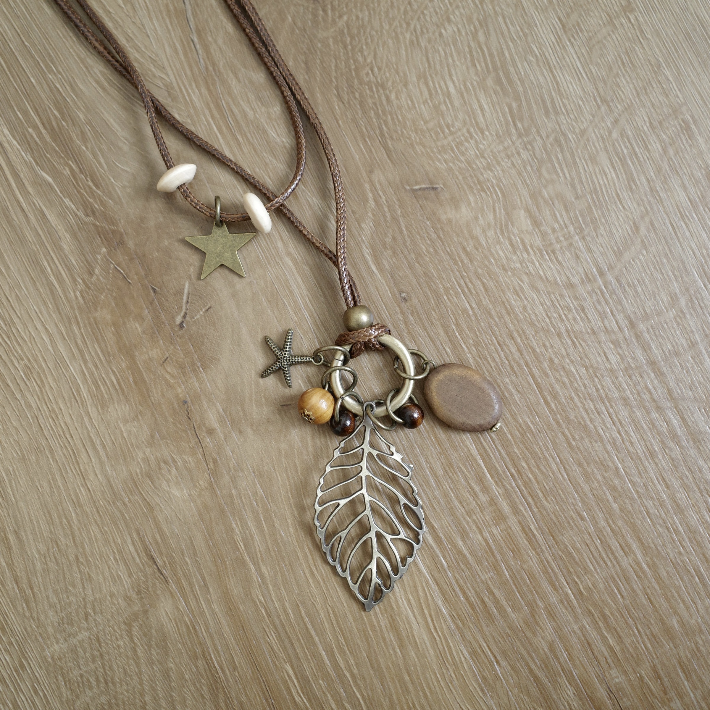 鏤空葉蠟線長鏈