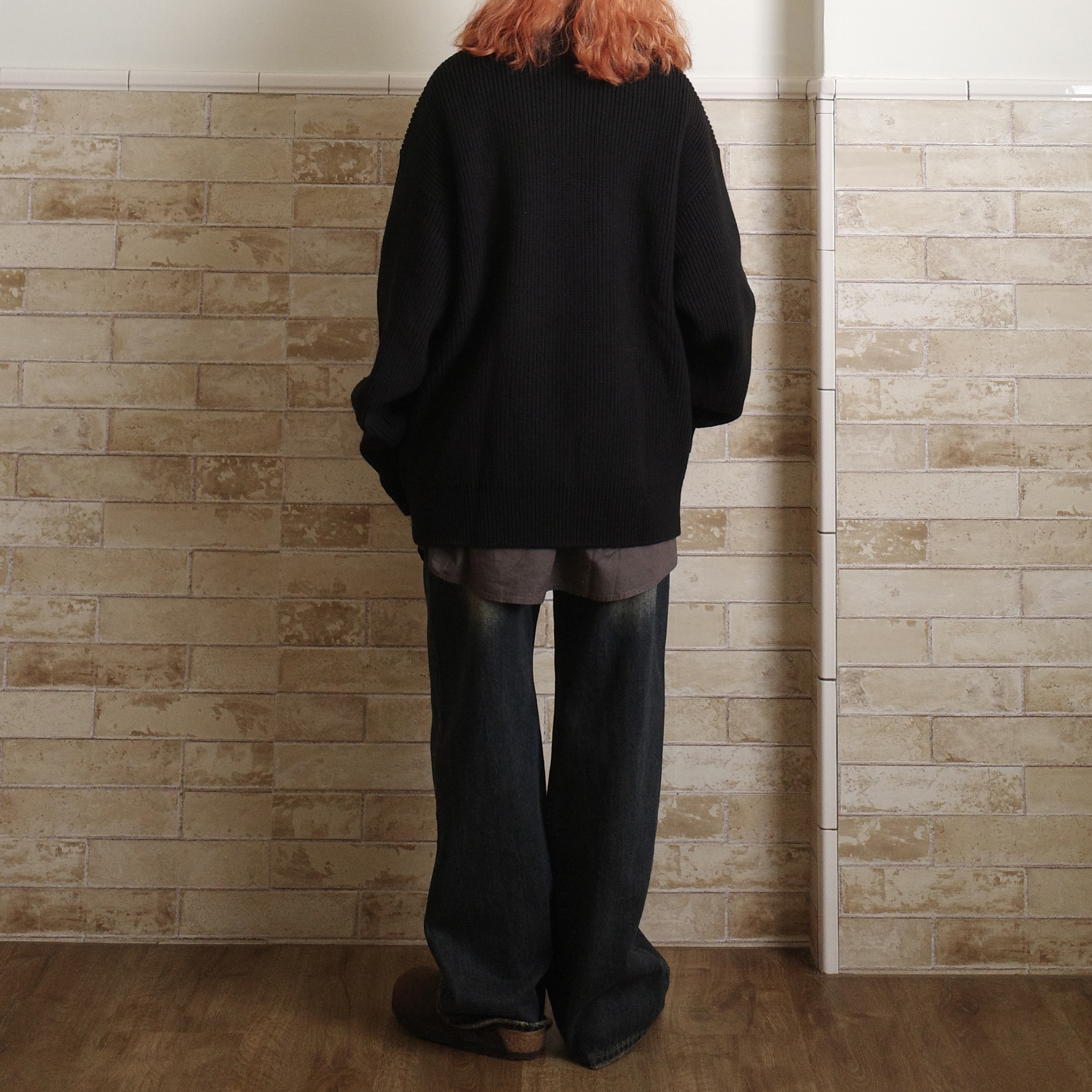 毛邊刷舊直筒牛仔褲2