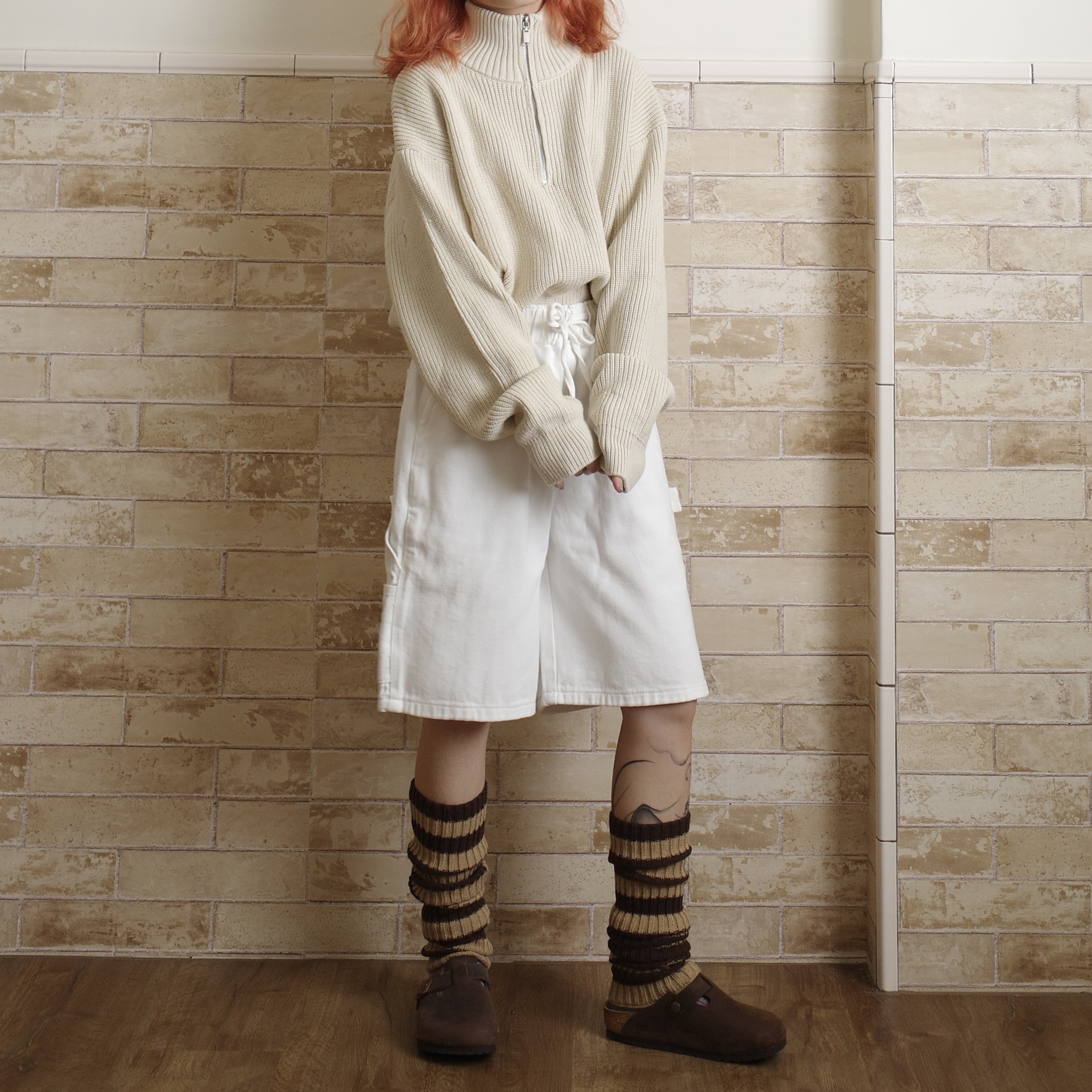 半拉鍊立領針織毛衣2