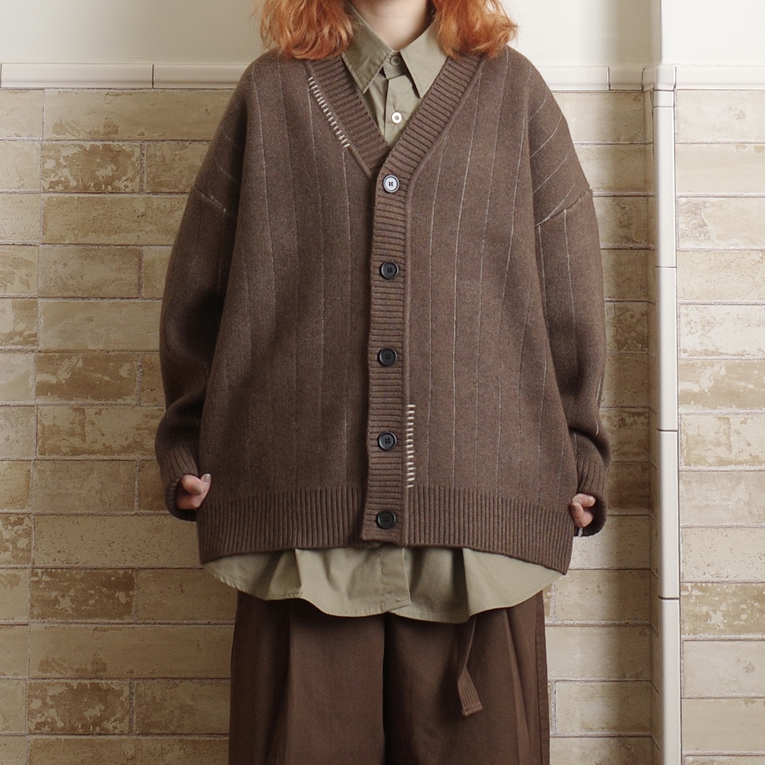 直紋開襟針織衫1