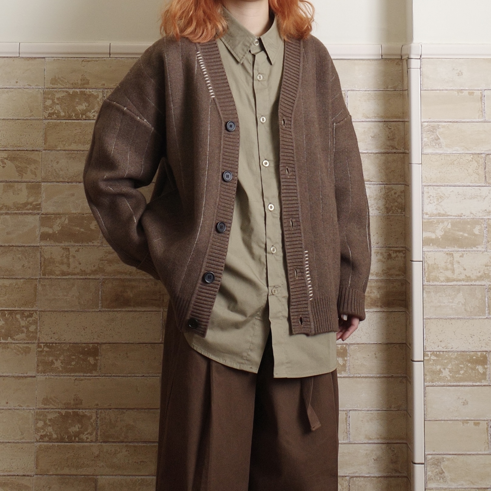 直紋開襟針織衫2