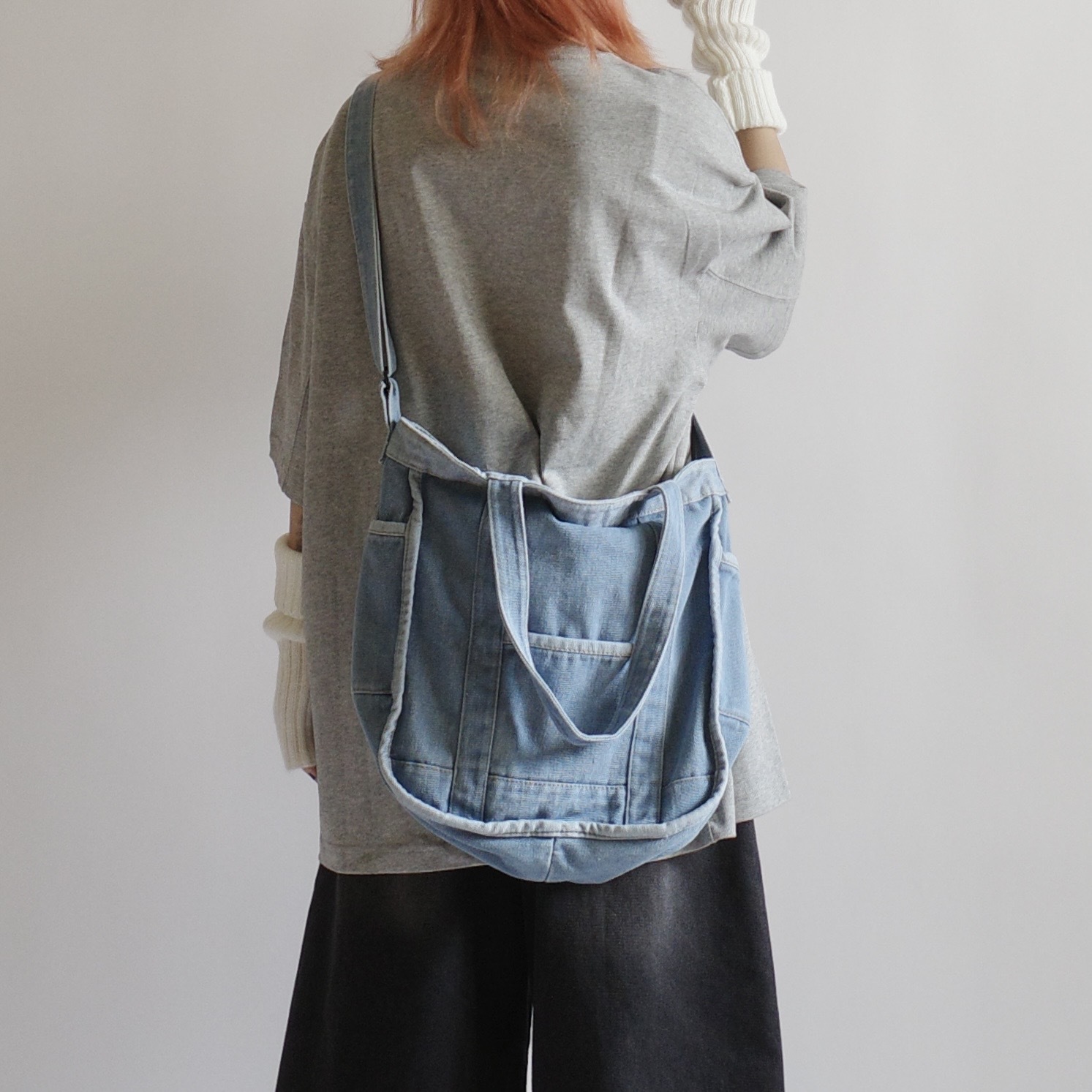 丹寧手提斜背帆布包