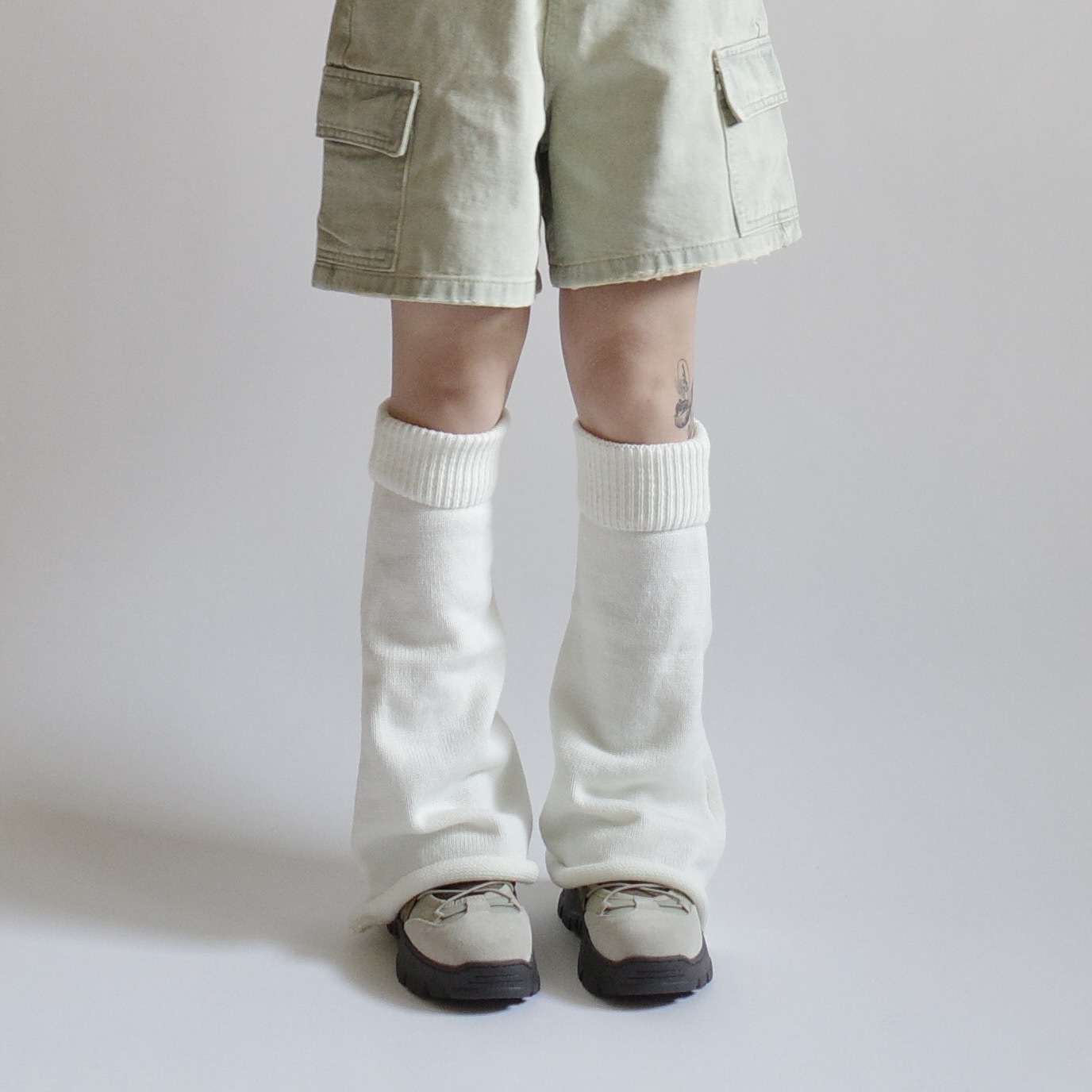 奶油白喇叭襪套1