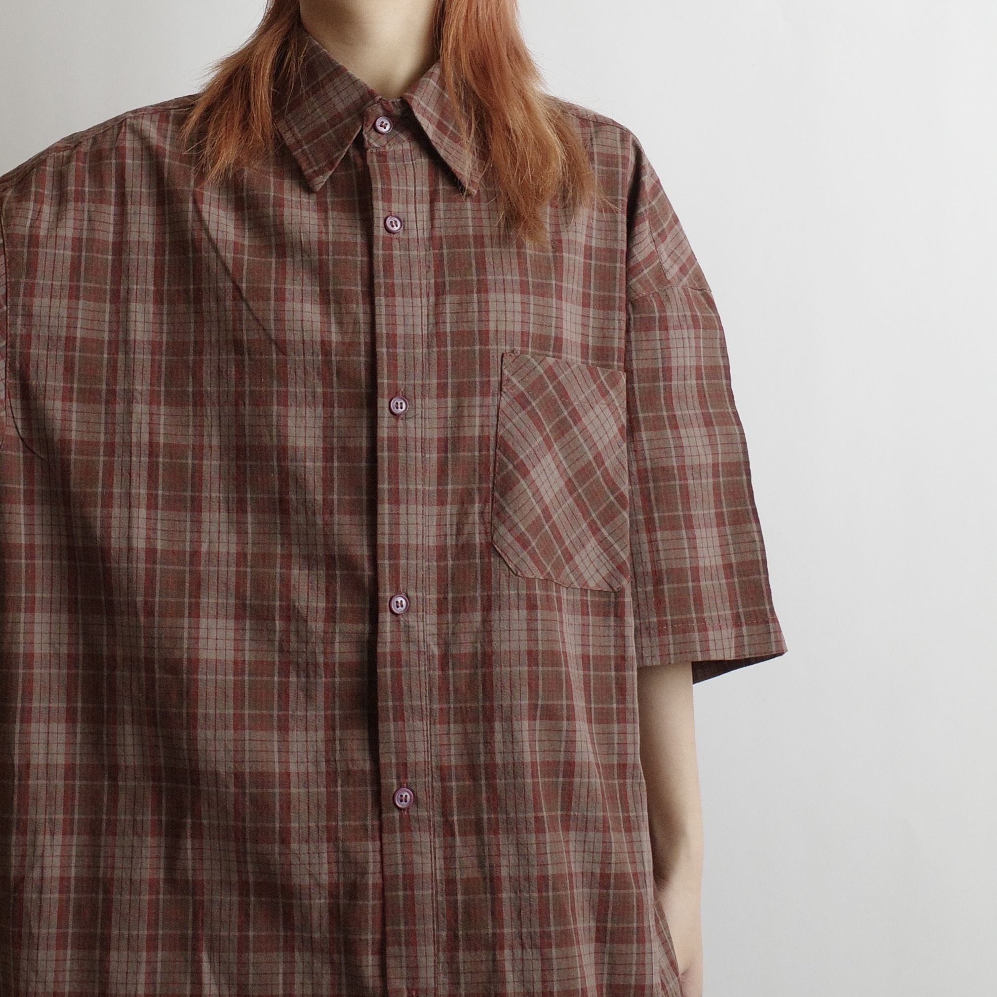鄉村紅格紋短襯