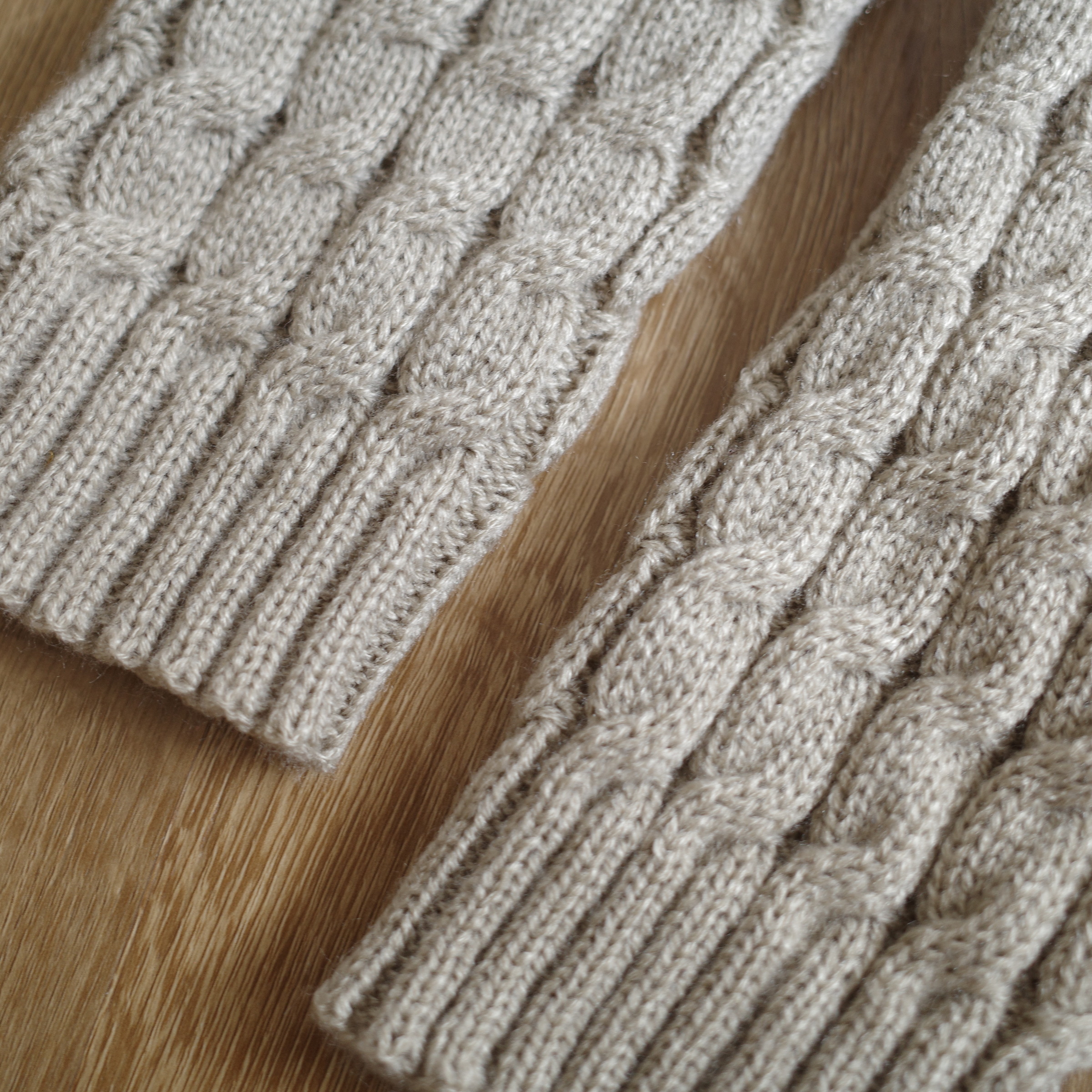 淺灰麻花堆堆襪套3