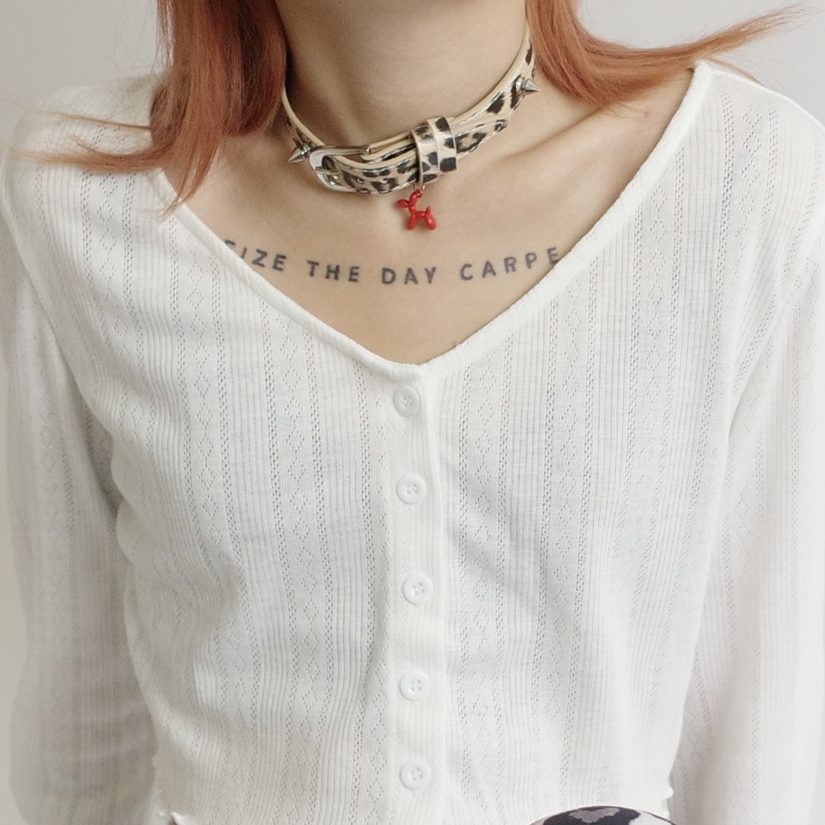 豹紋紅氣球小狗項圈