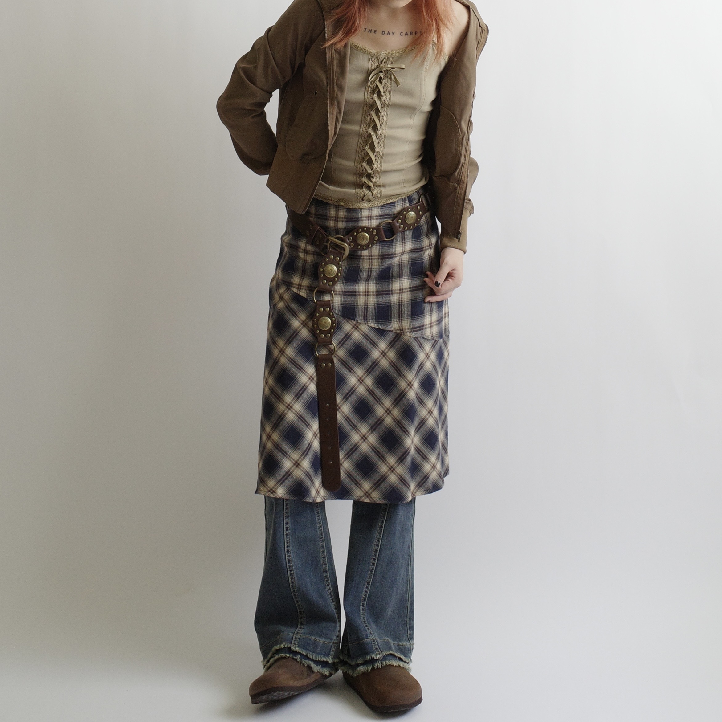 層次毛邊喇叭牛仔褲3