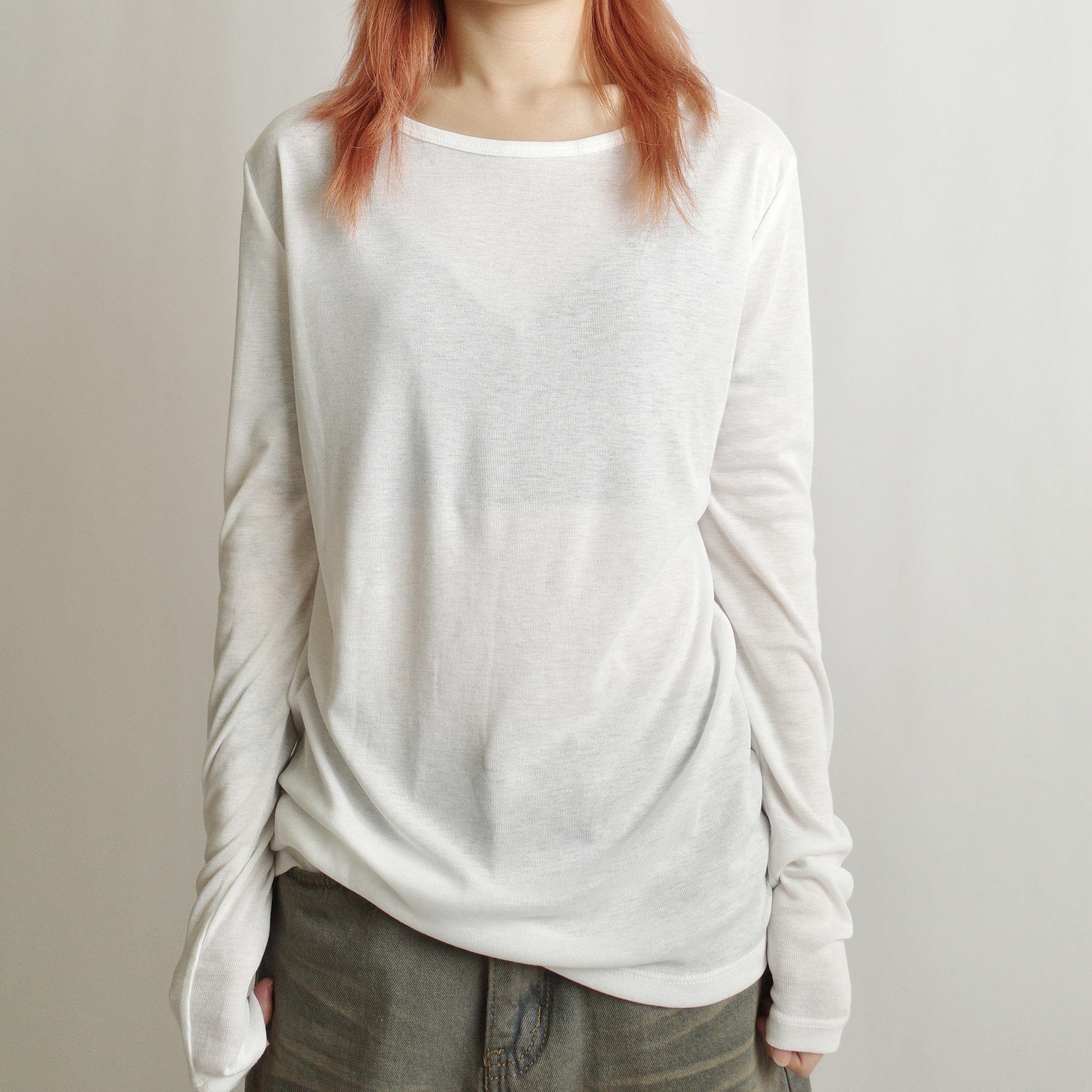 圓領微透打底長袖