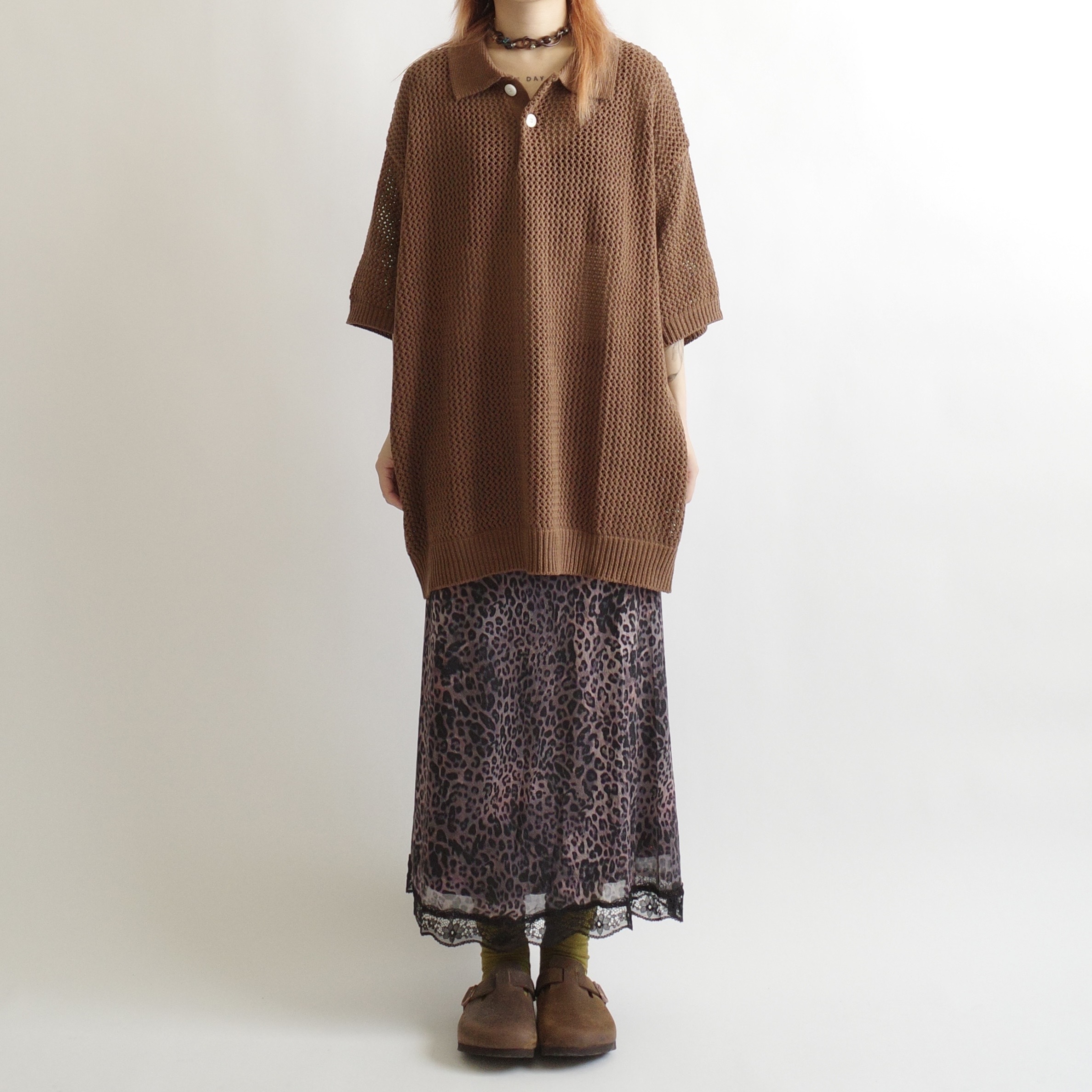 暗紫豹紋黑蕾絲花邊裙2