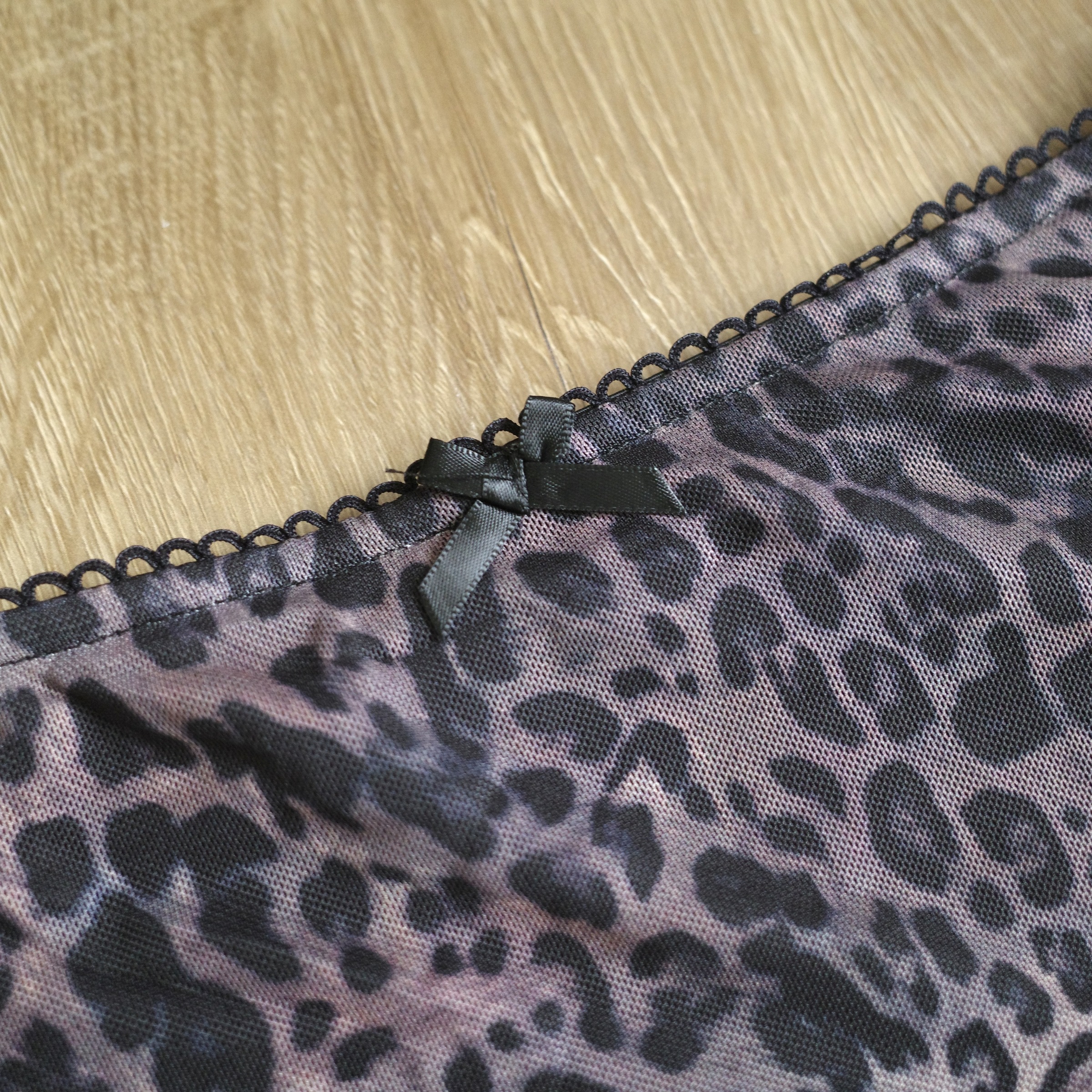 暗紫豹紋黑蕾絲花邊裙6