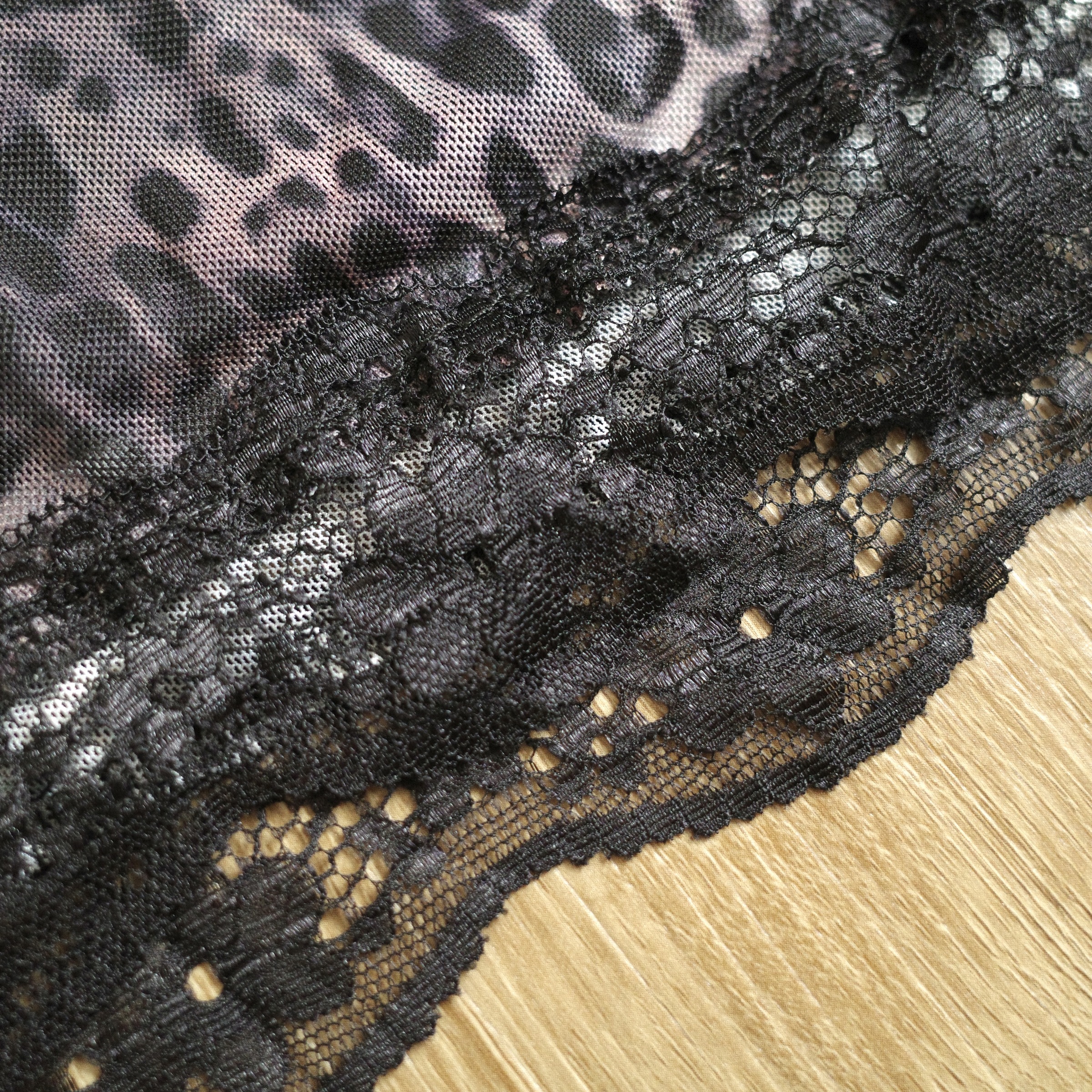 暗紫豹紋黑蕾絲花邊裙7