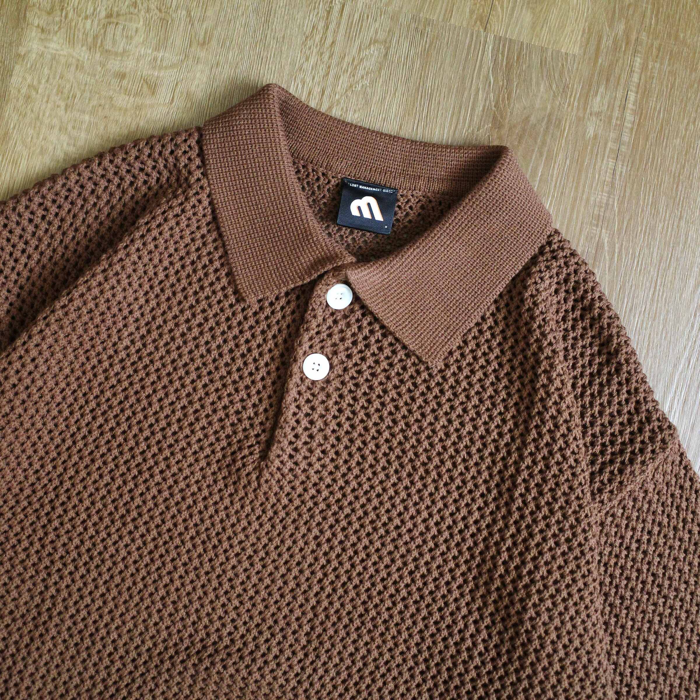 簍空粗針織polo衫4