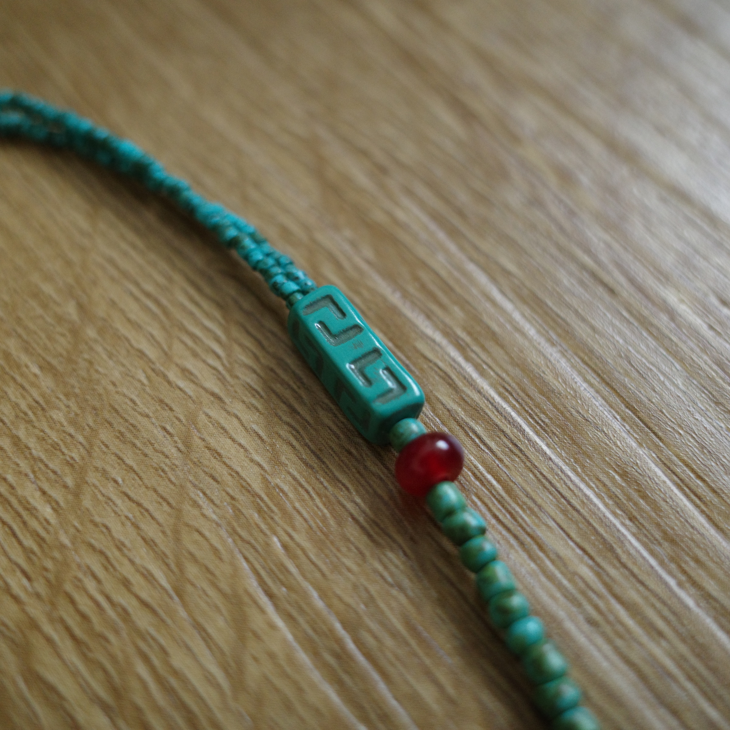 湖綠中式串珠頸鍊1