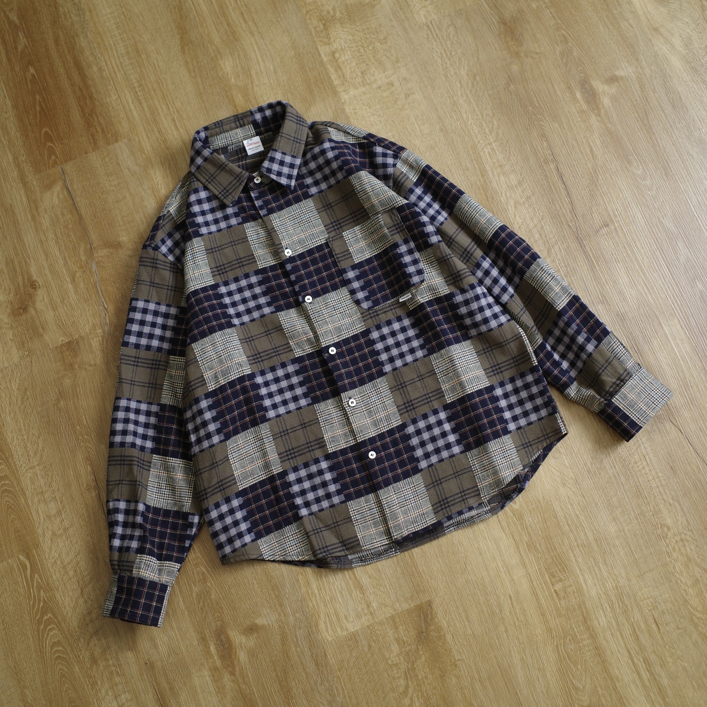 厚毛呢拼接方格長襯3