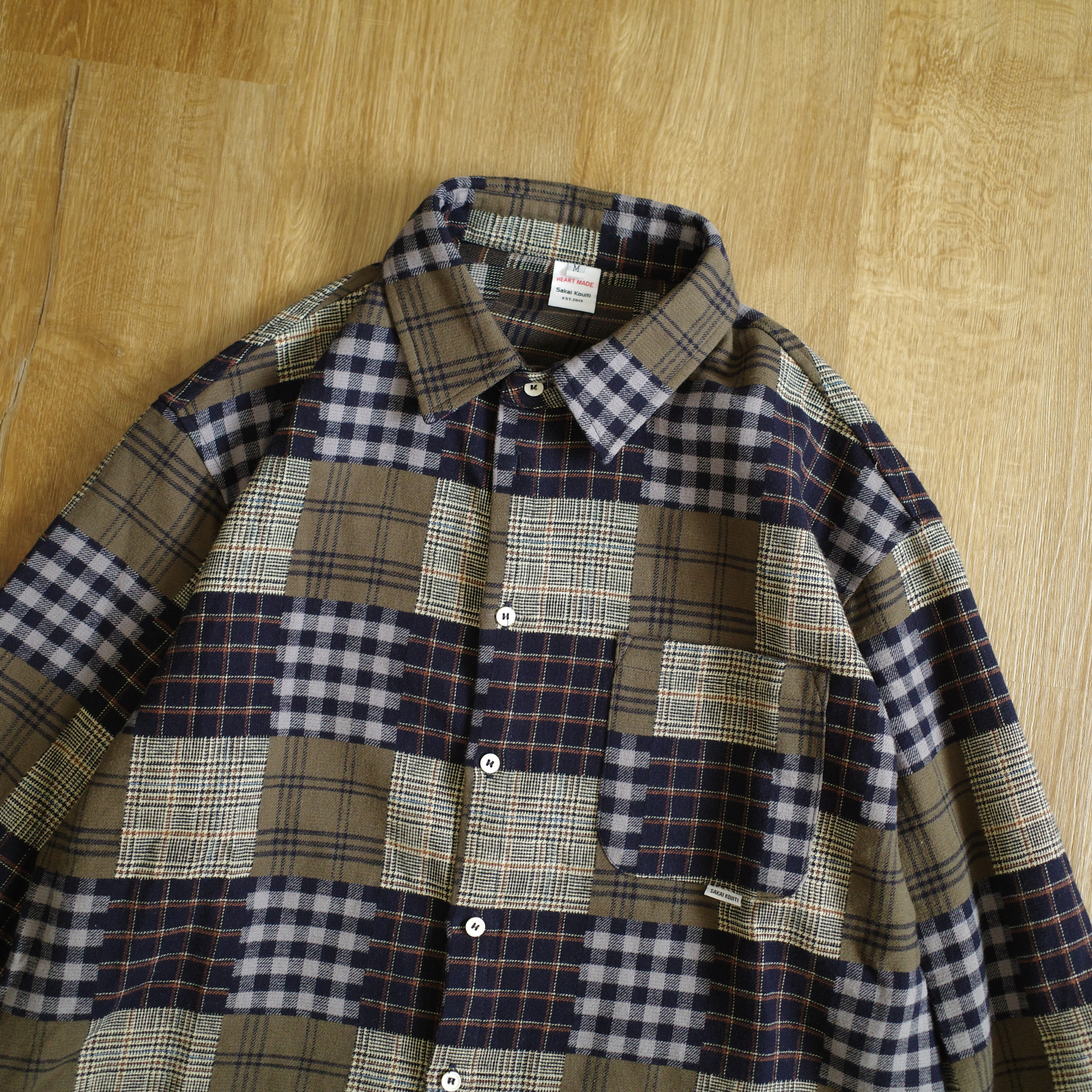 厚毛呢拼接方格長襯2