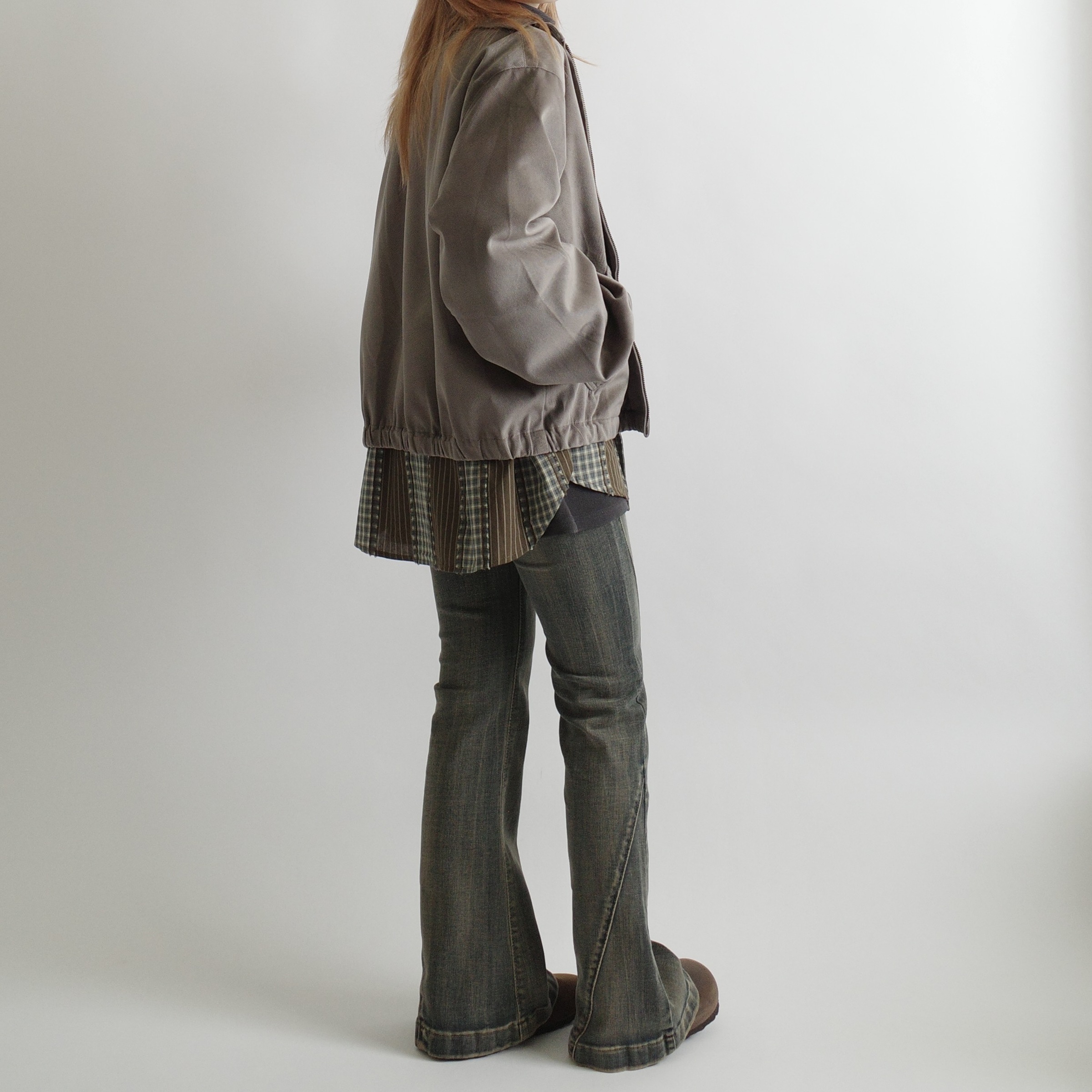 灰絨霧光防風外套1