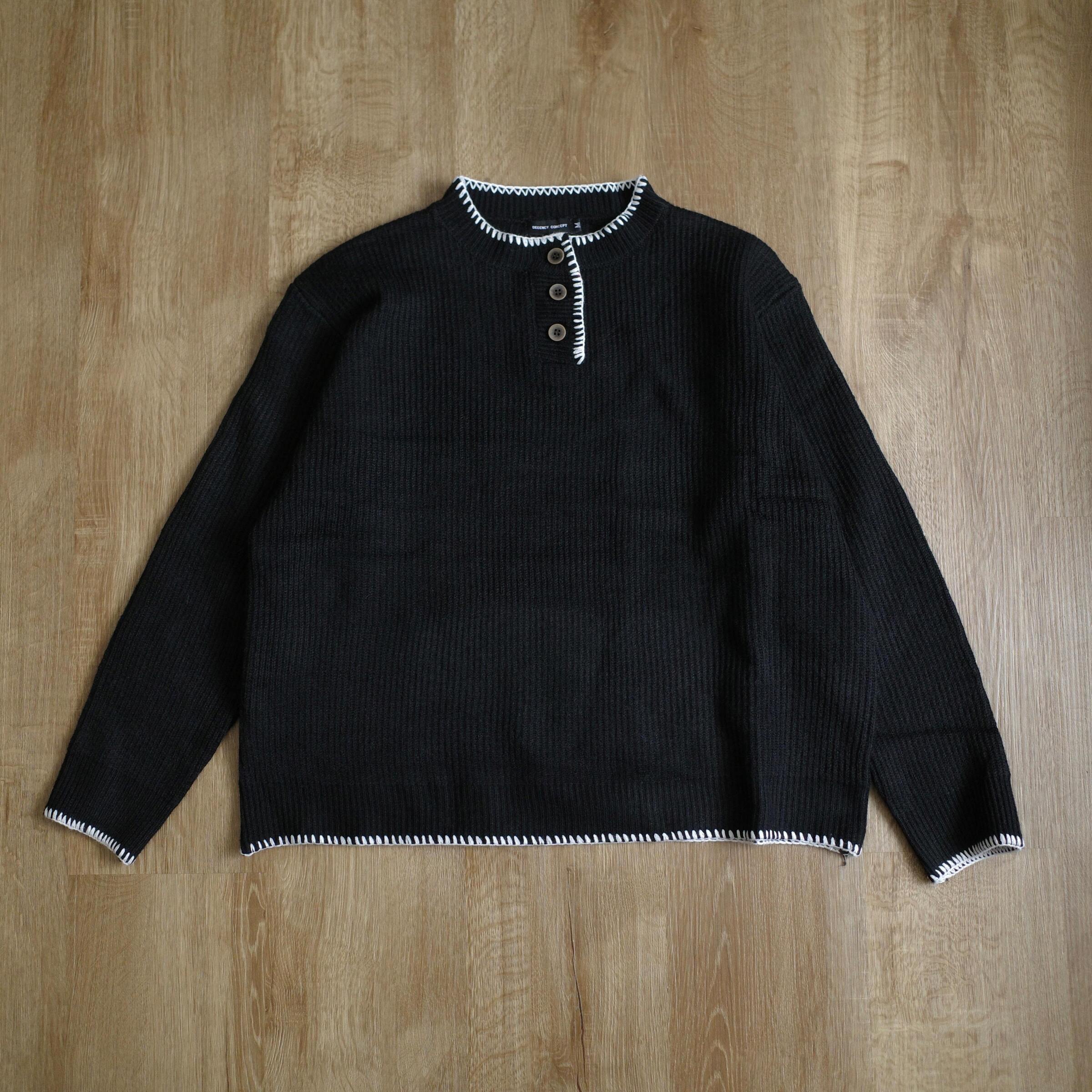 白線邊亨利領毛衣5