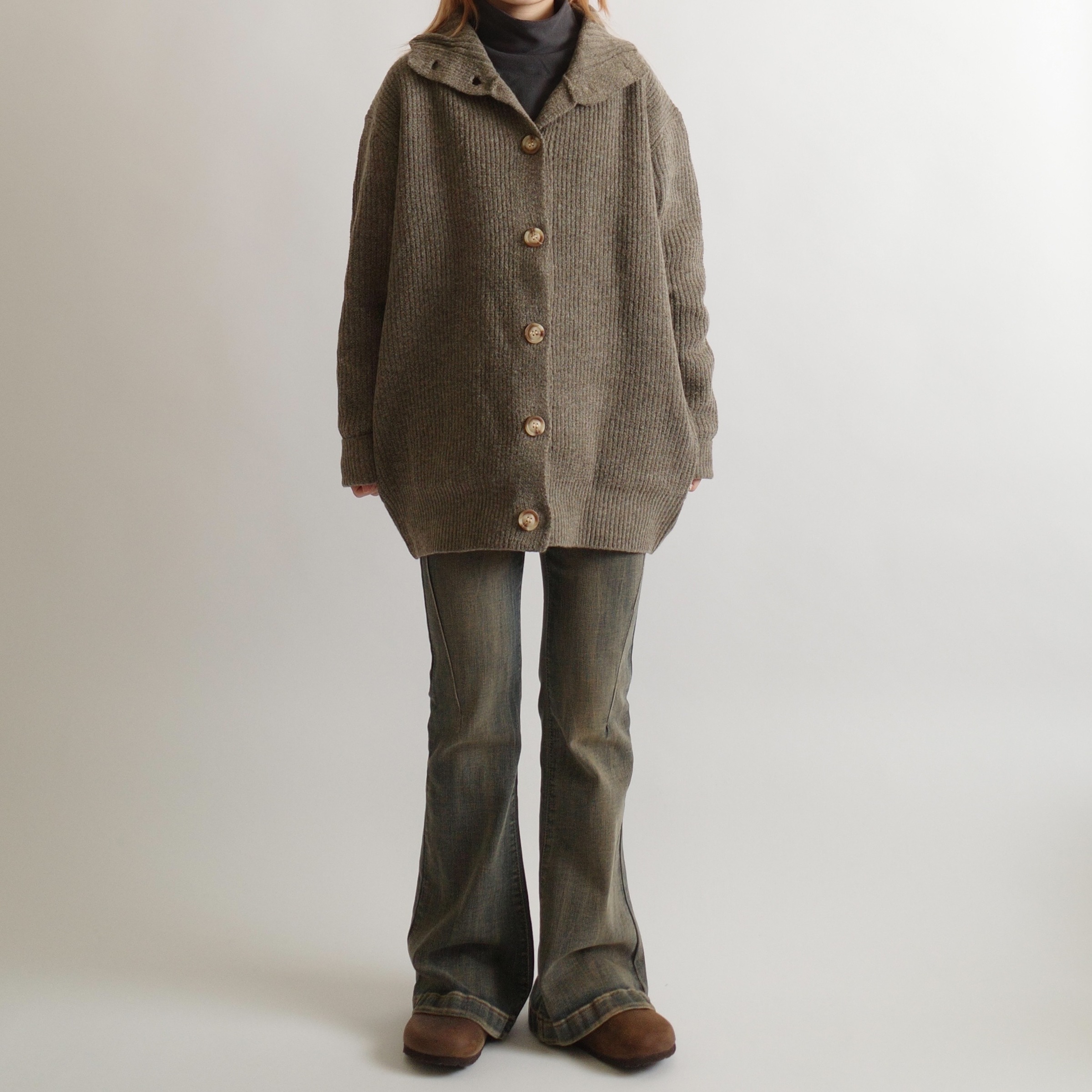 立領大鈕扣毛衣2