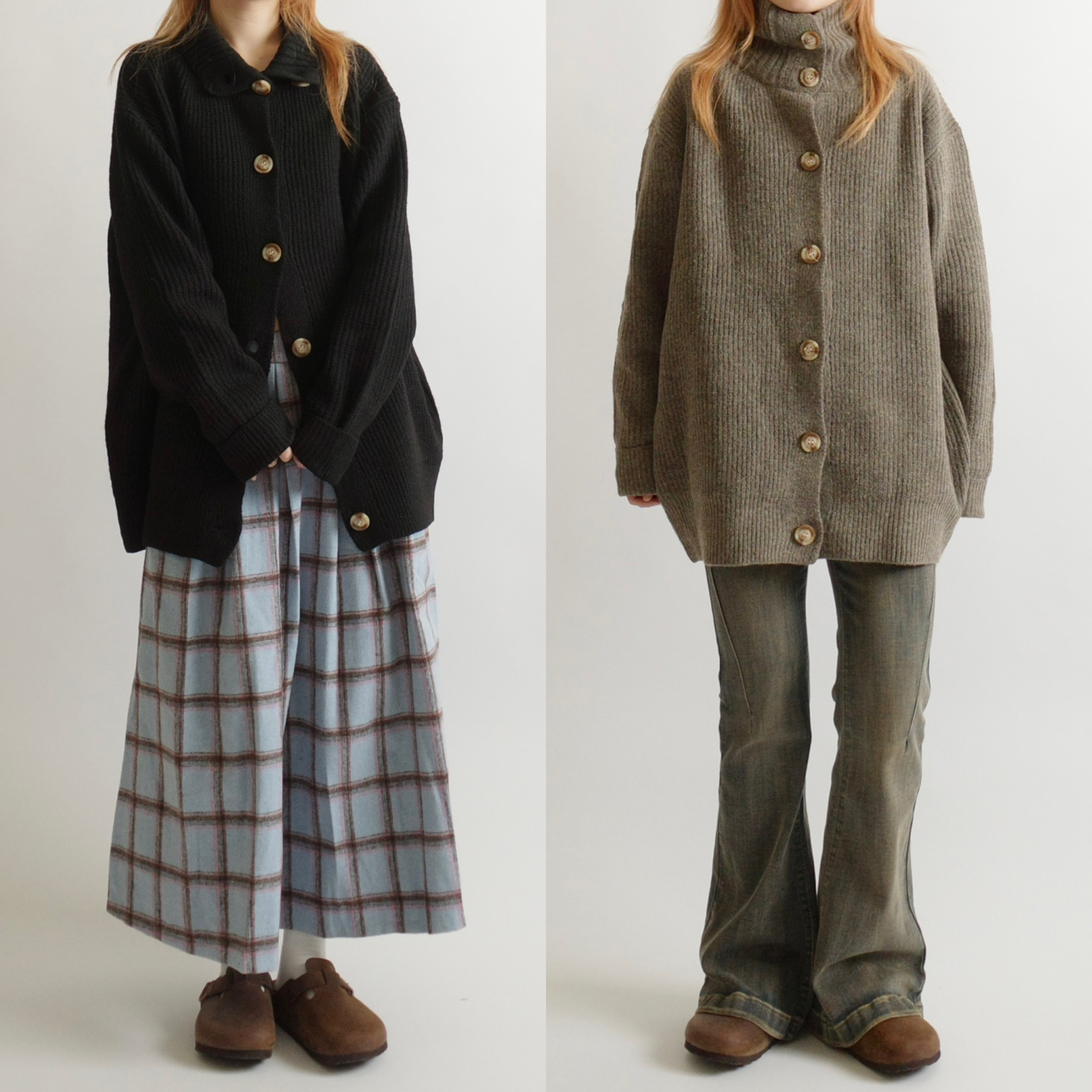 立領大鈕扣毛衣