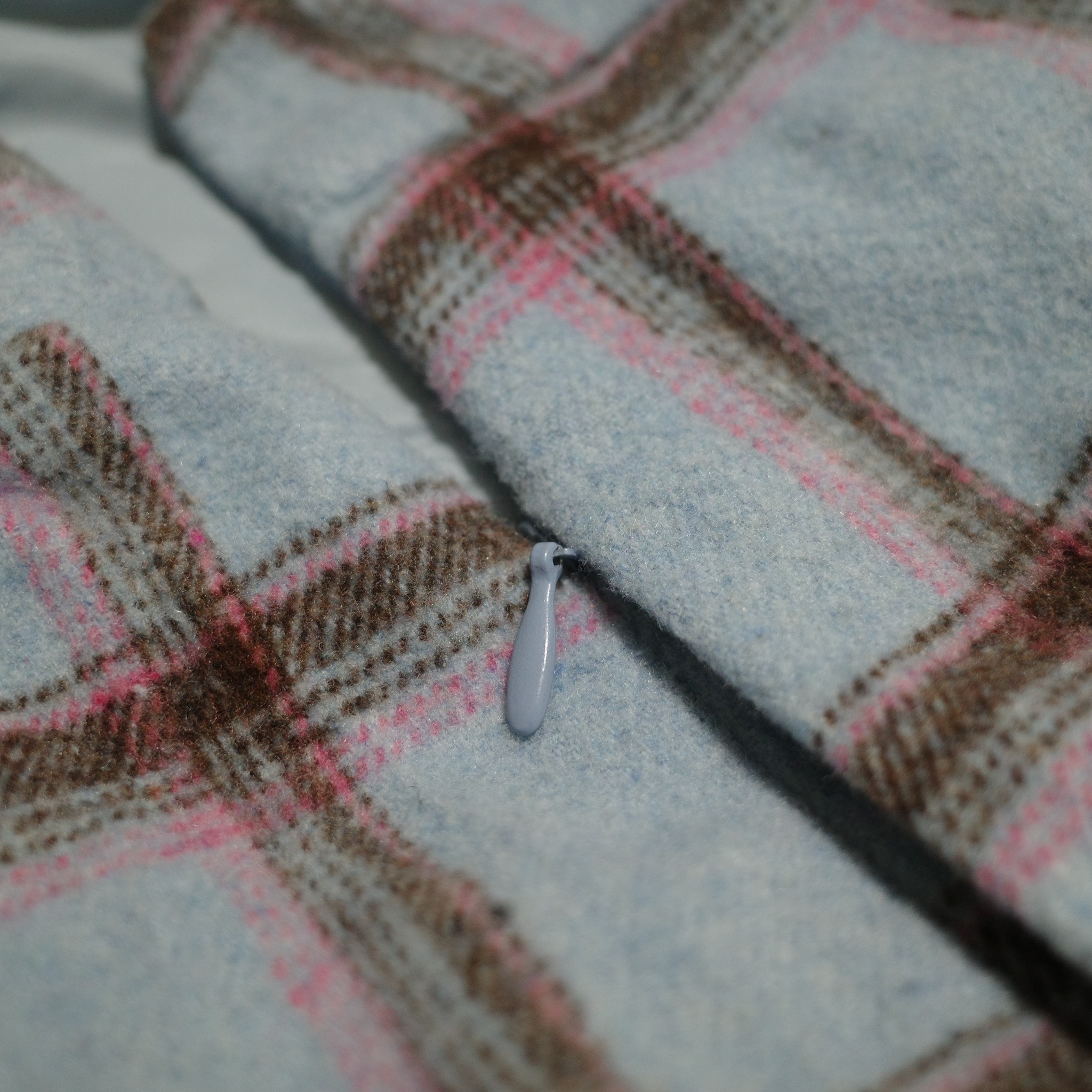 厚絨面藍格紋百褶裙4