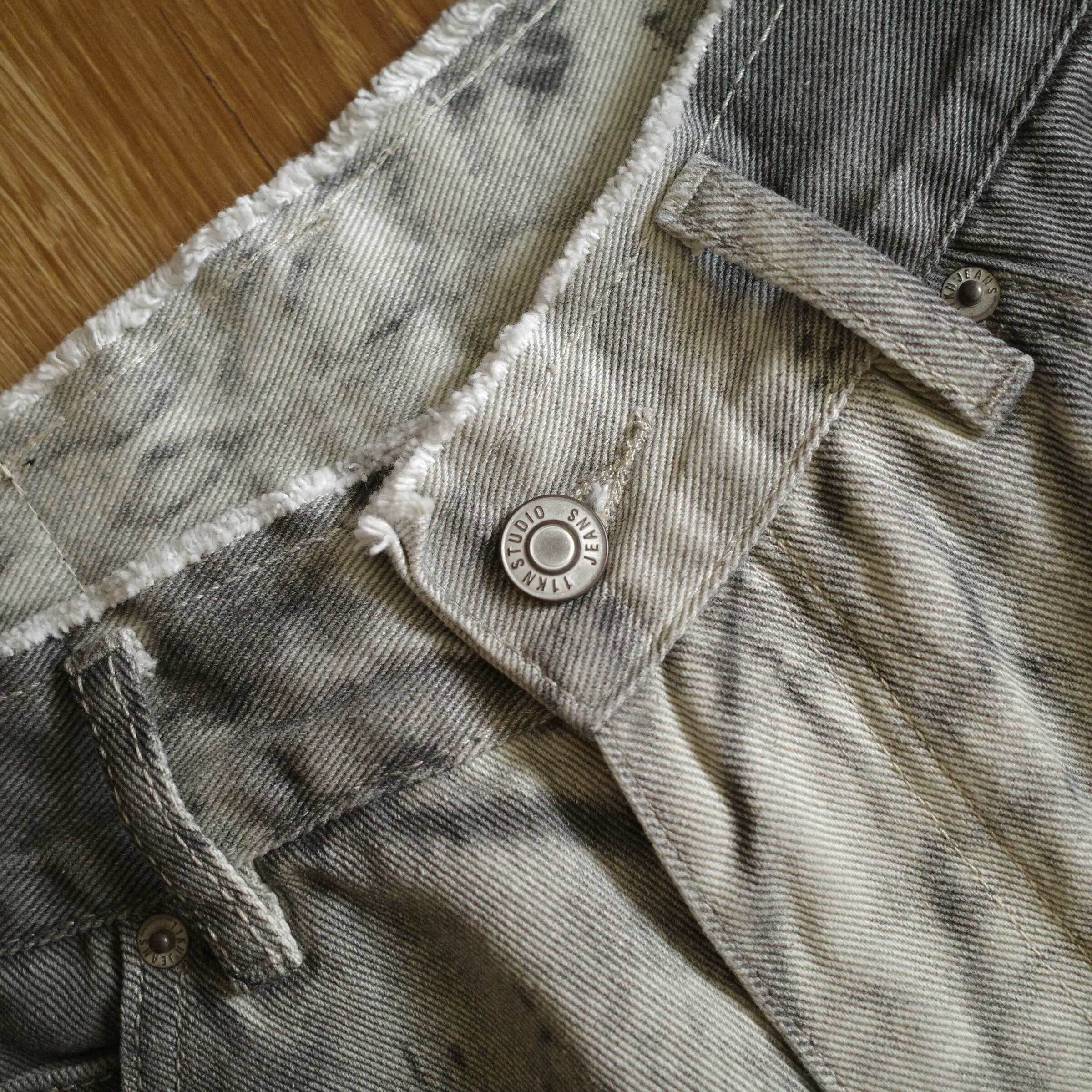 蛇麟墨染灰白漸層牛仔褲2