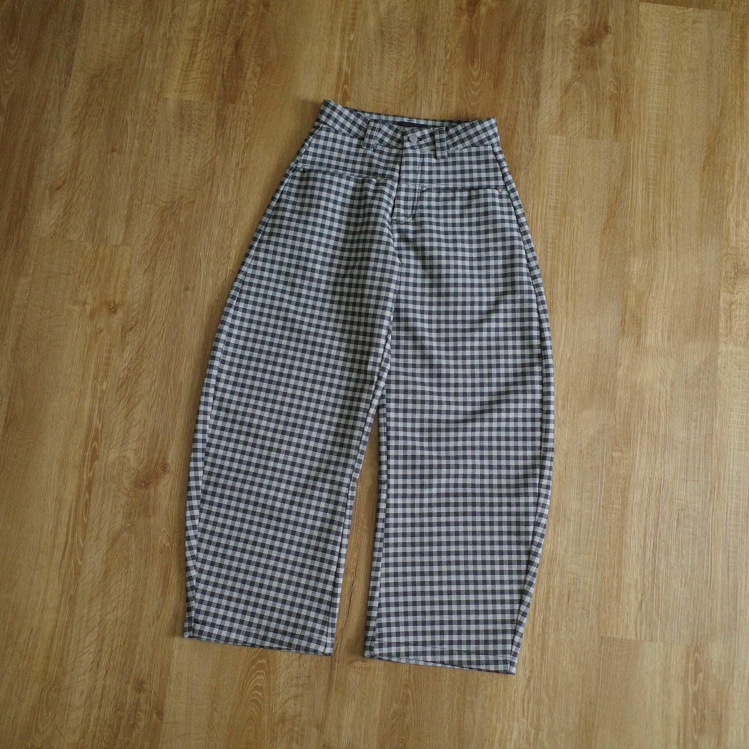 黑白格西裝彎刀褲2