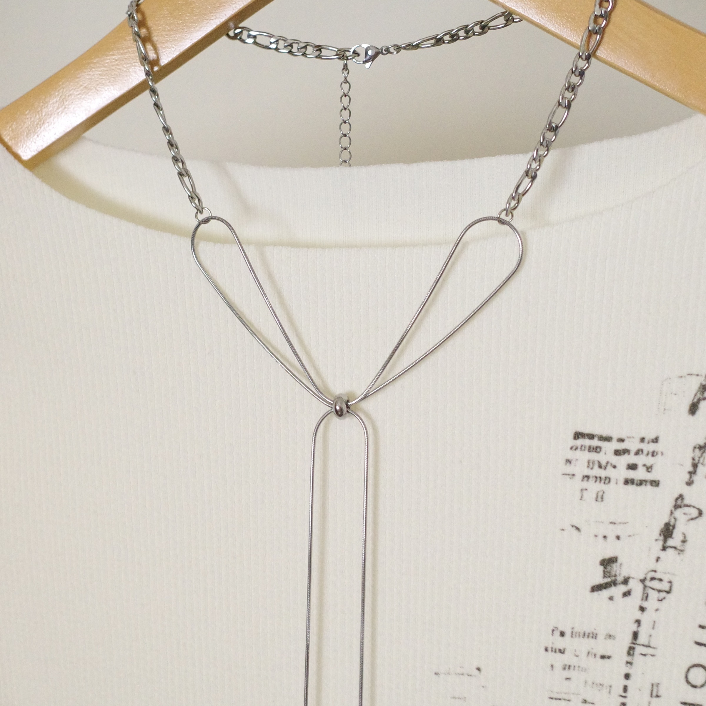 可調式蝴蝶結銀蛇鏈3