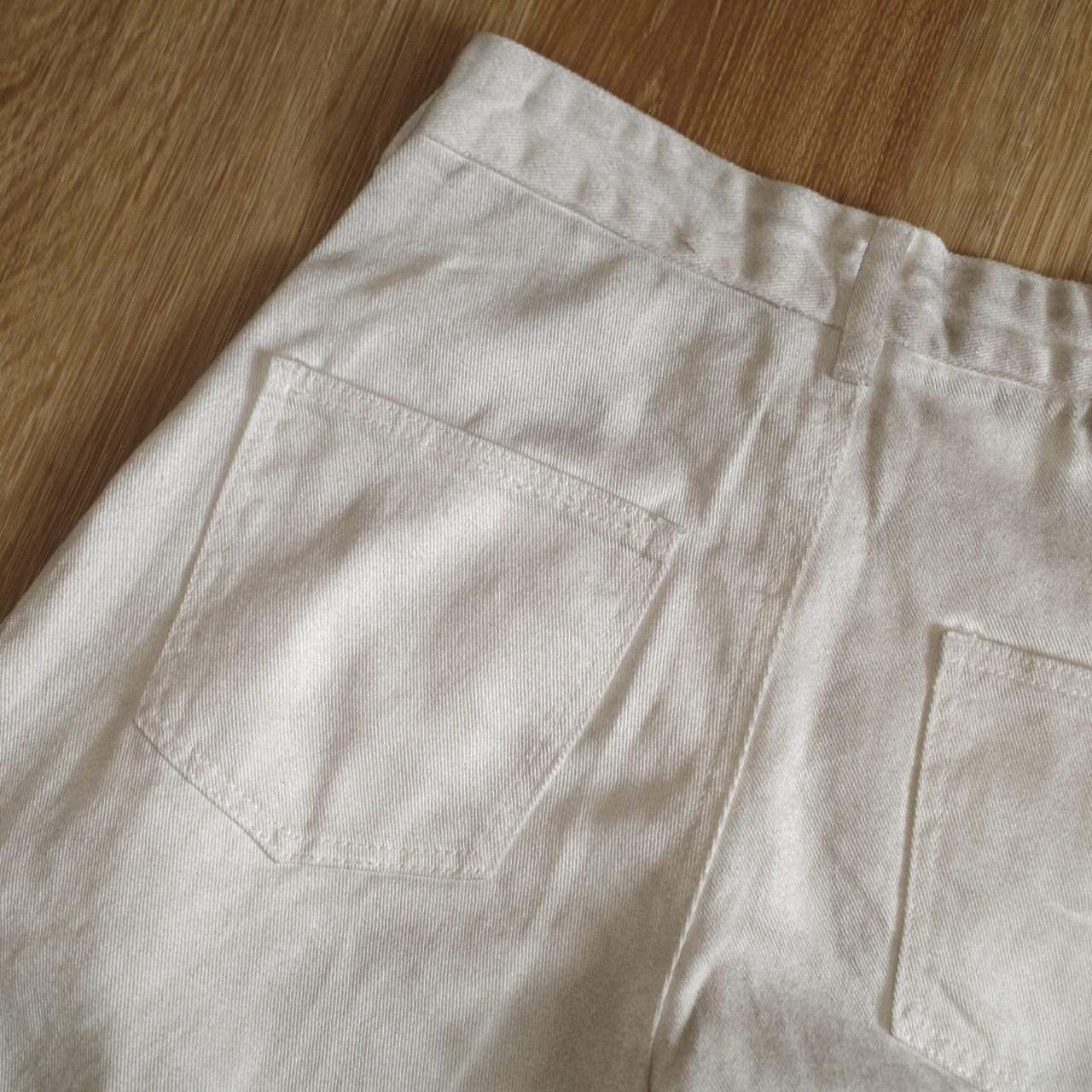 髒髒染白彎刀褲5