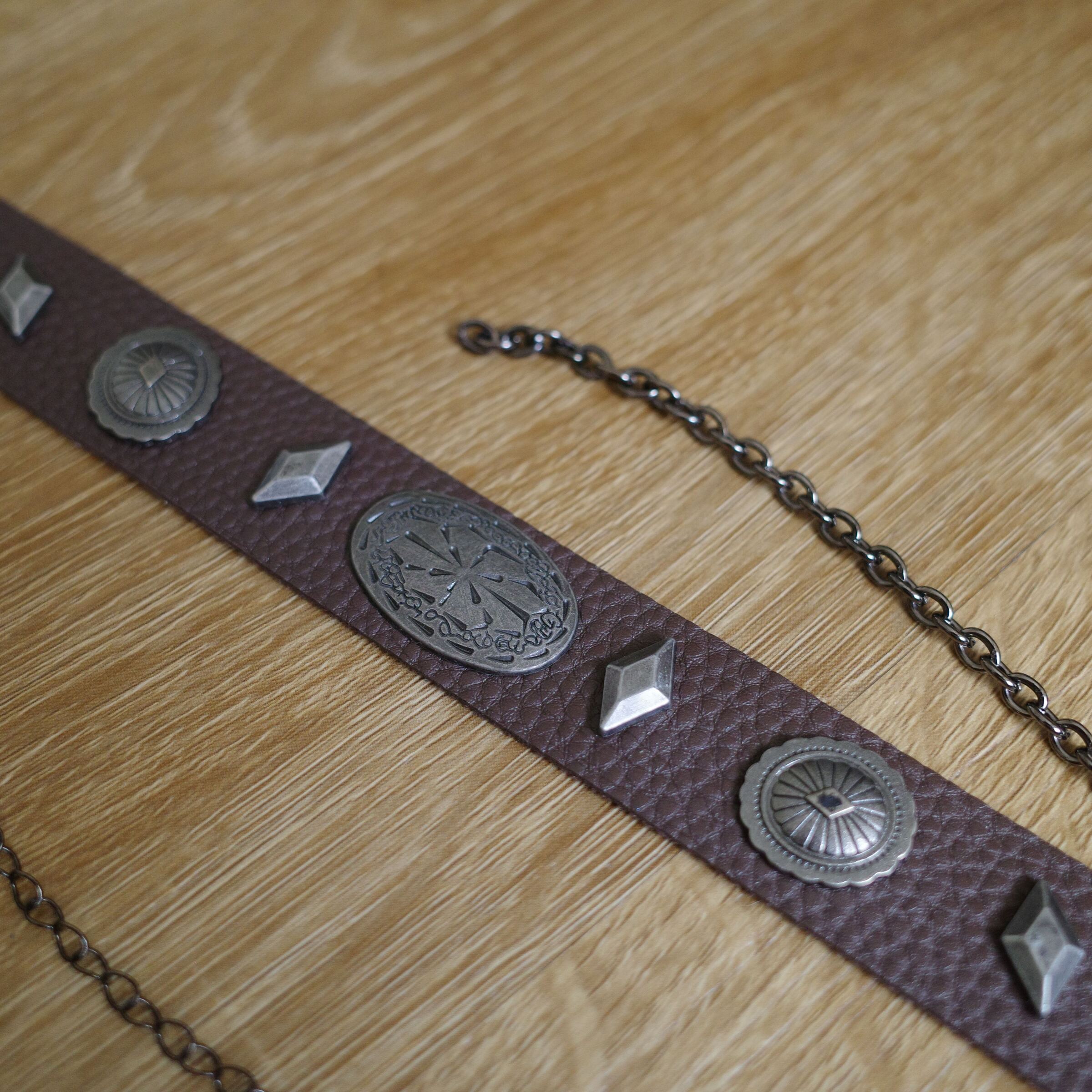 羅馬鉚釘皮革頸鍊3