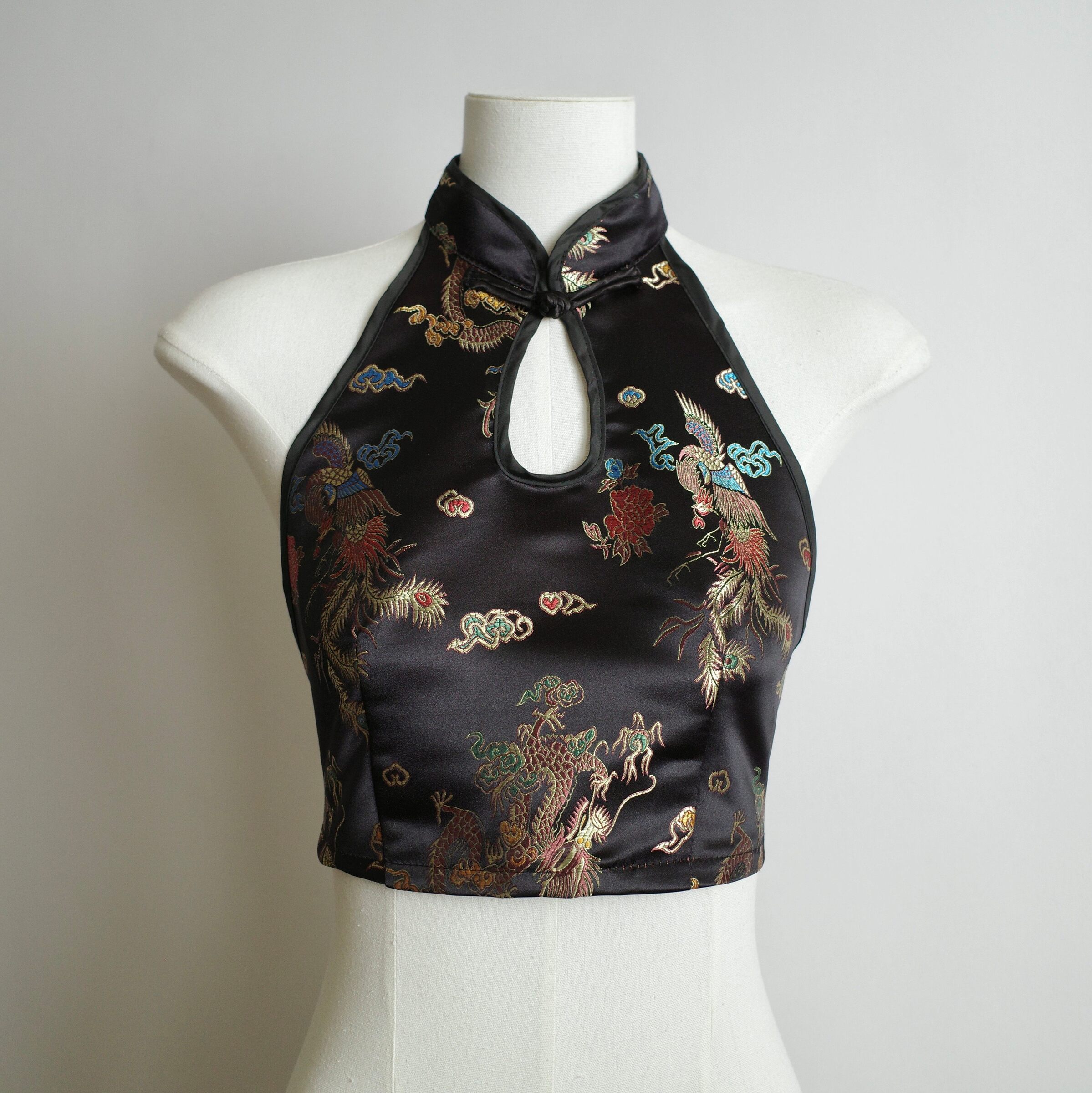 中式龍鳳旗袍掛脖背心8