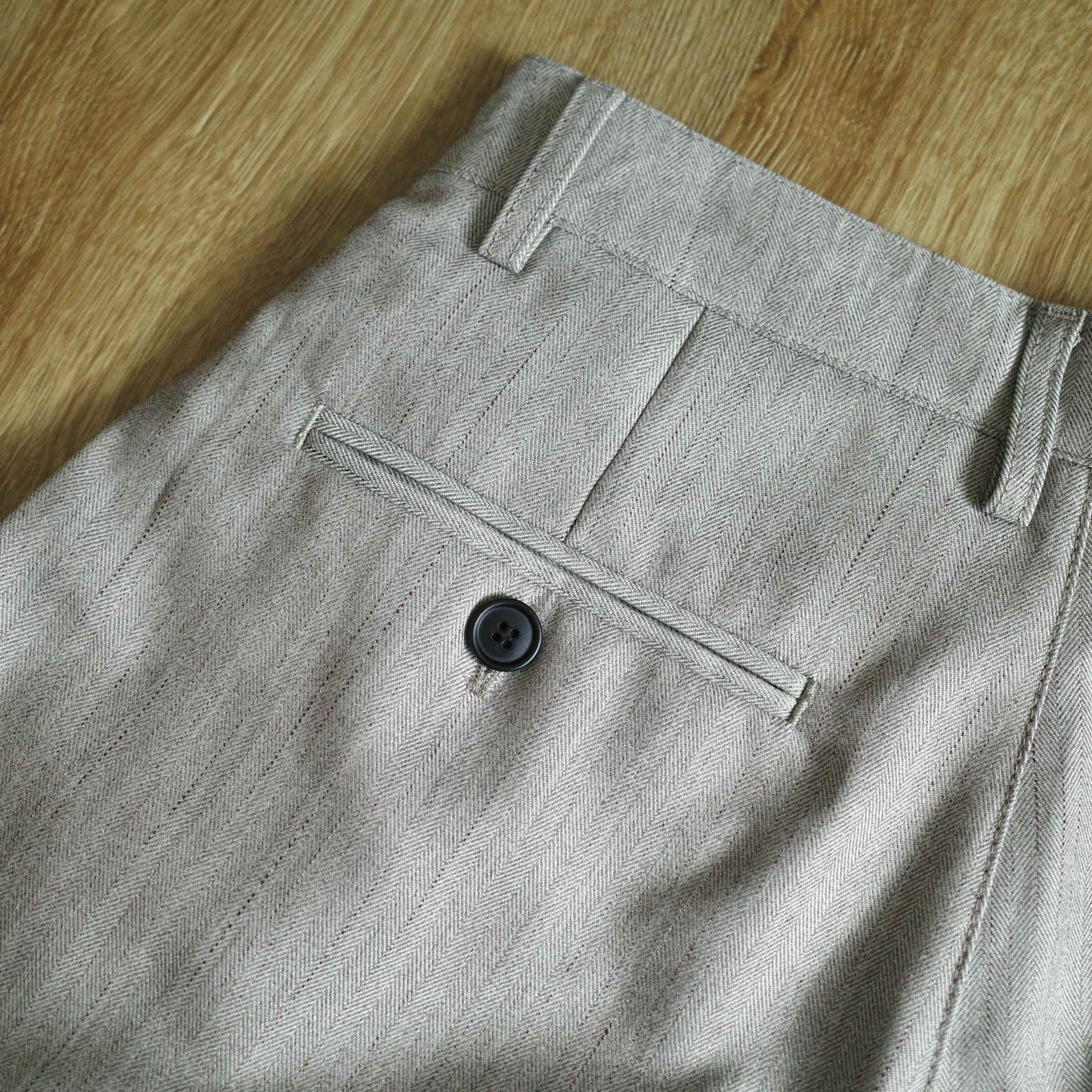 米灰直影紋薄西裝七分褲5