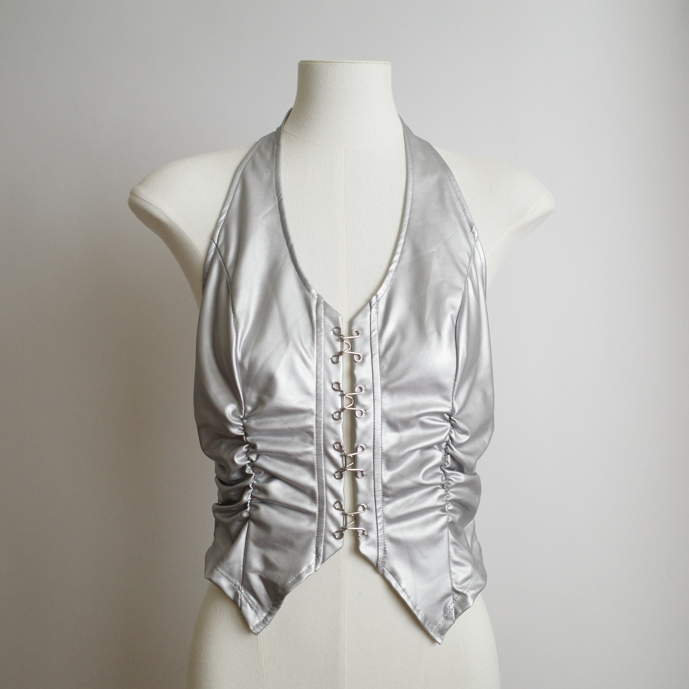 太空復古銀灰掛脖背心5