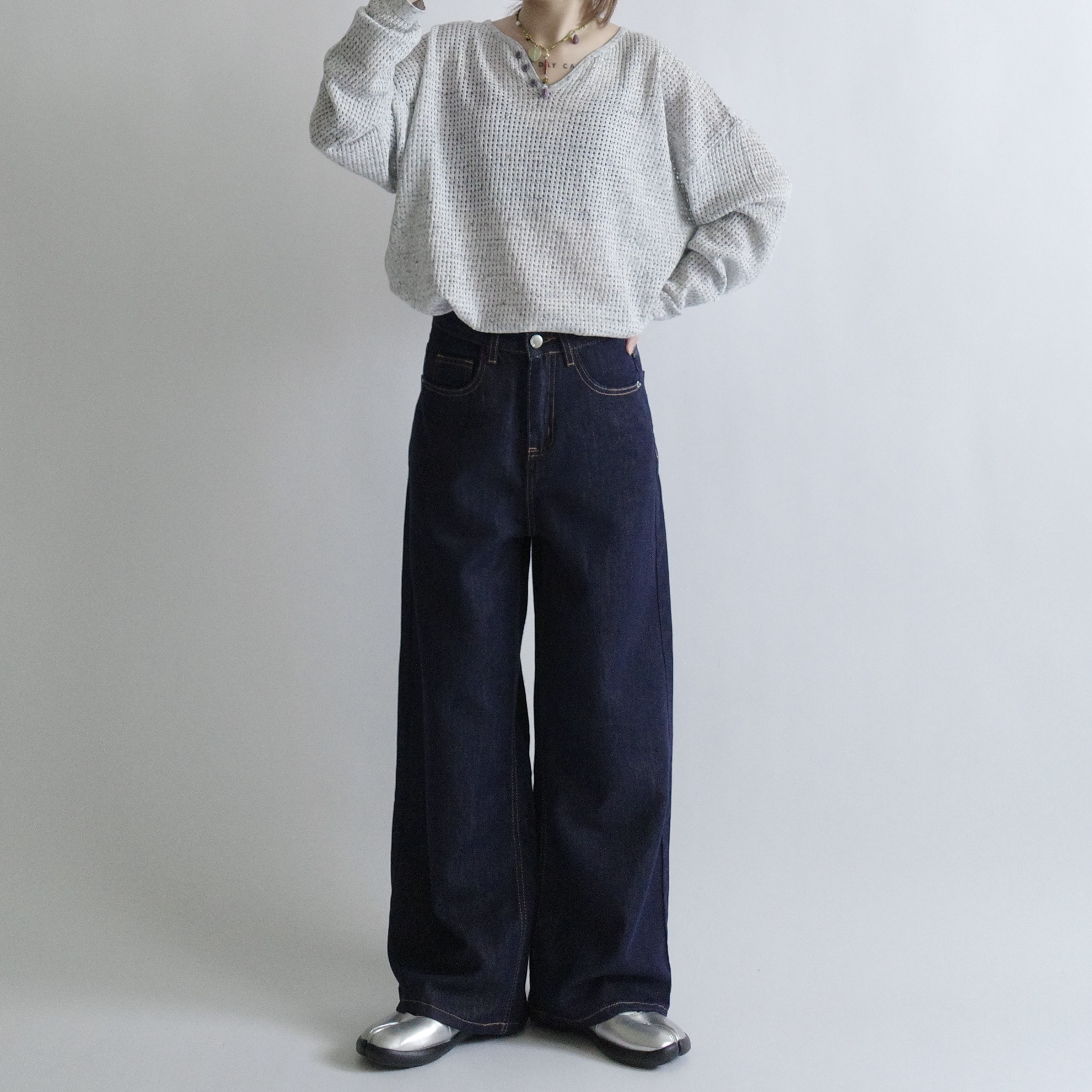 芝麻彩點紗薄長袖1