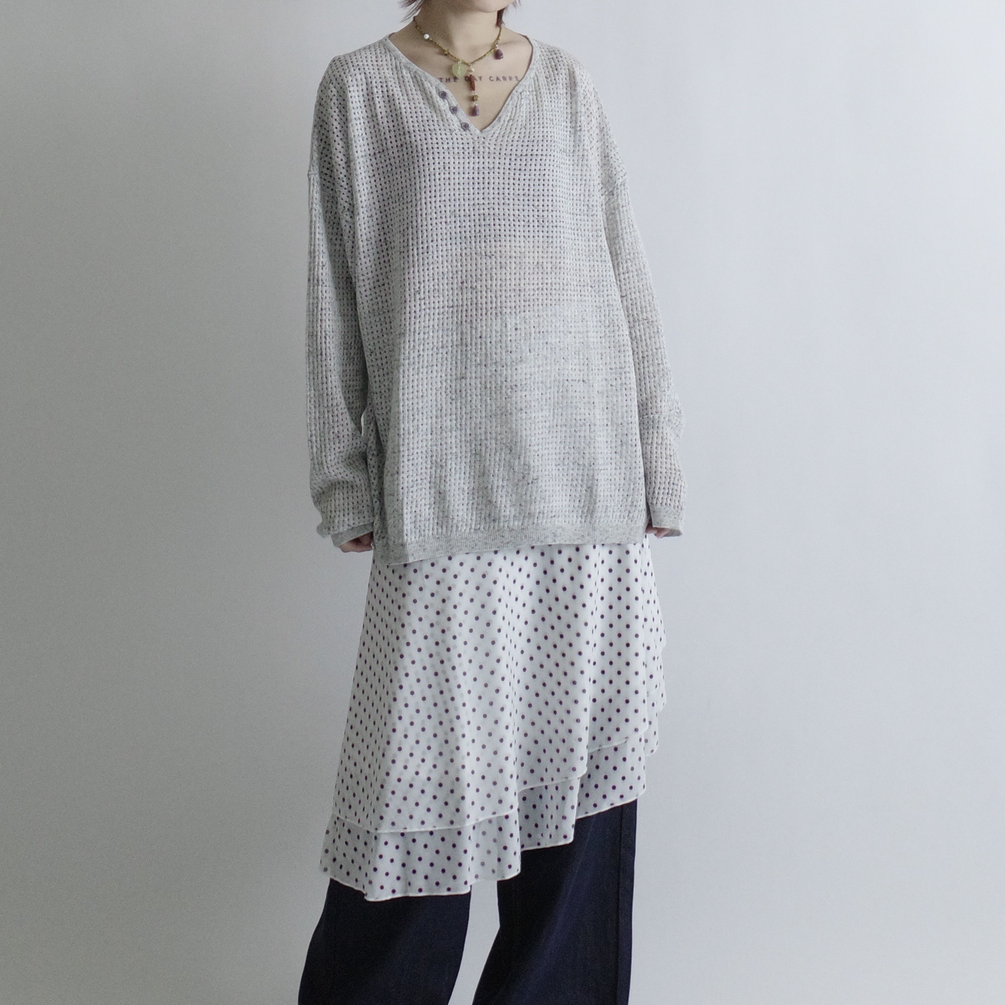 黑白波點波浪裙