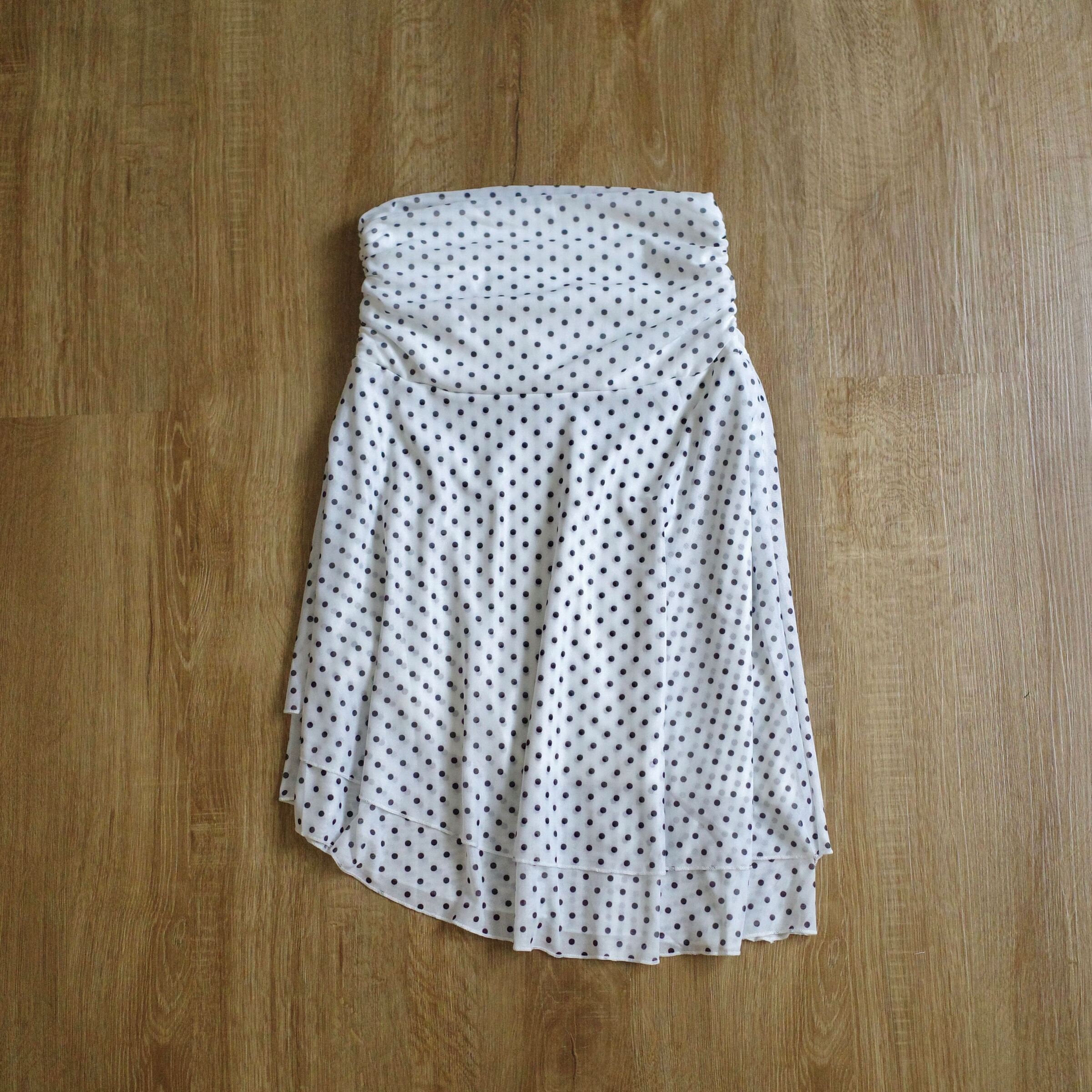 黑白波點波浪裙1