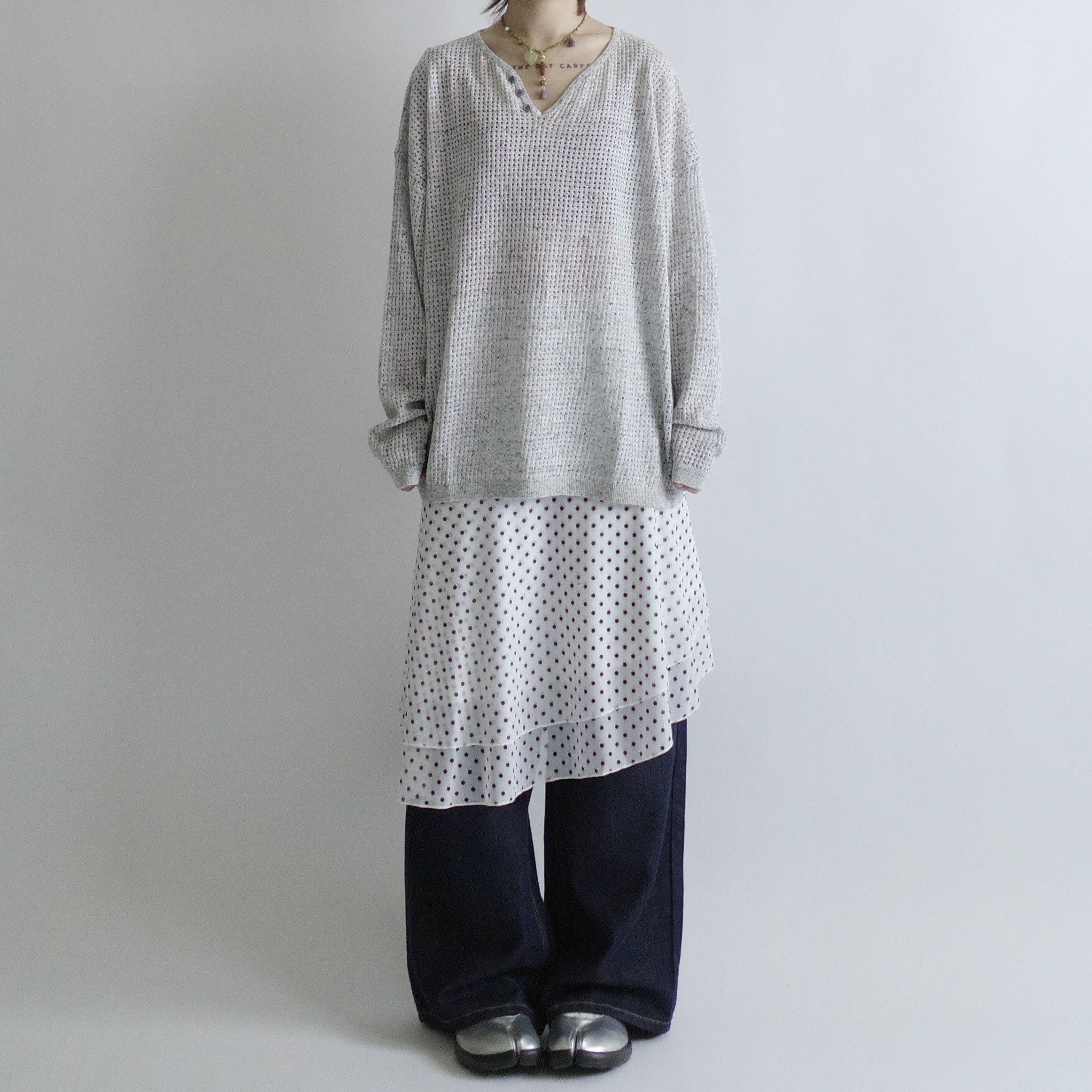 涼感薄款丹寧寬直筒褲2