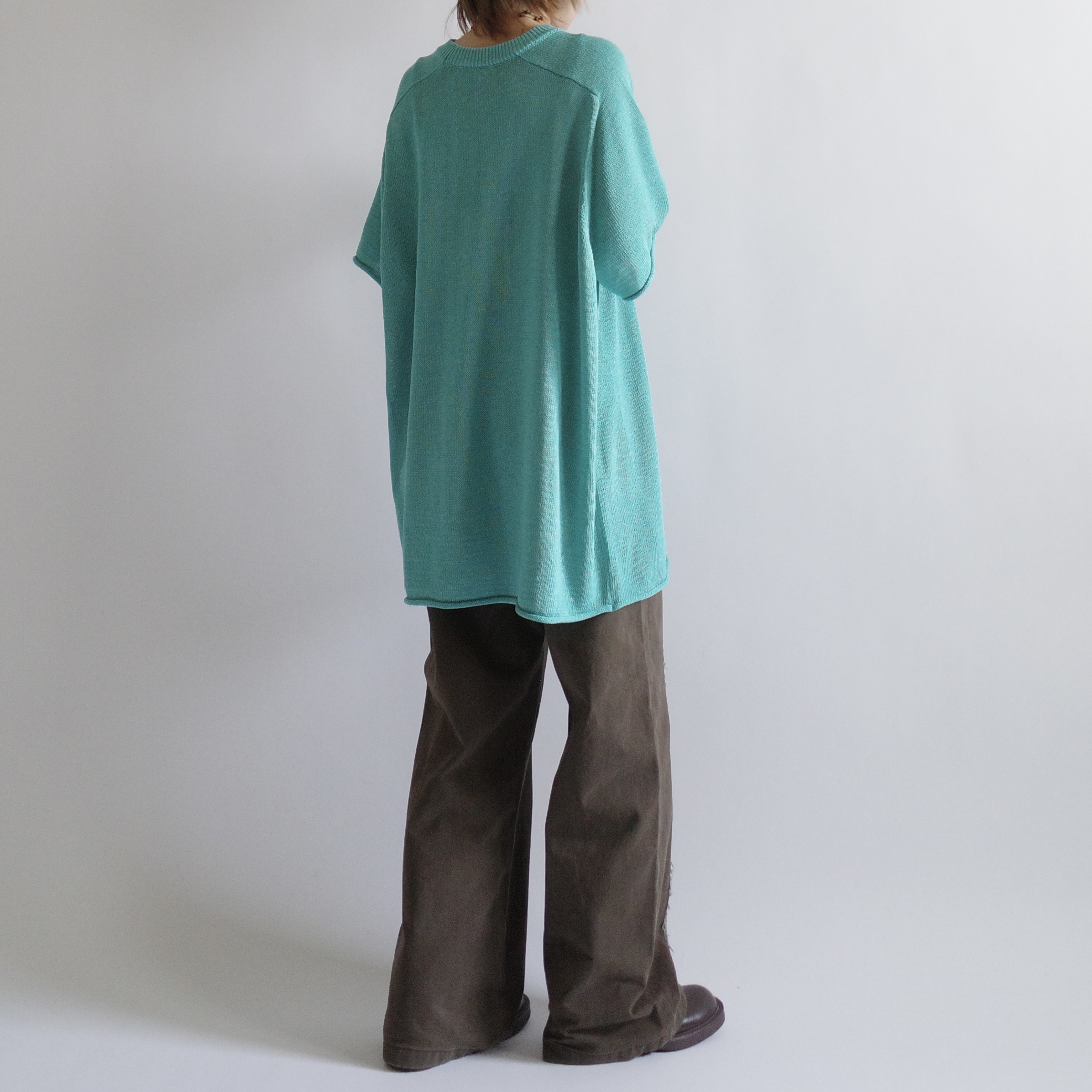 條紋菱磚咖綠牛仔褲2