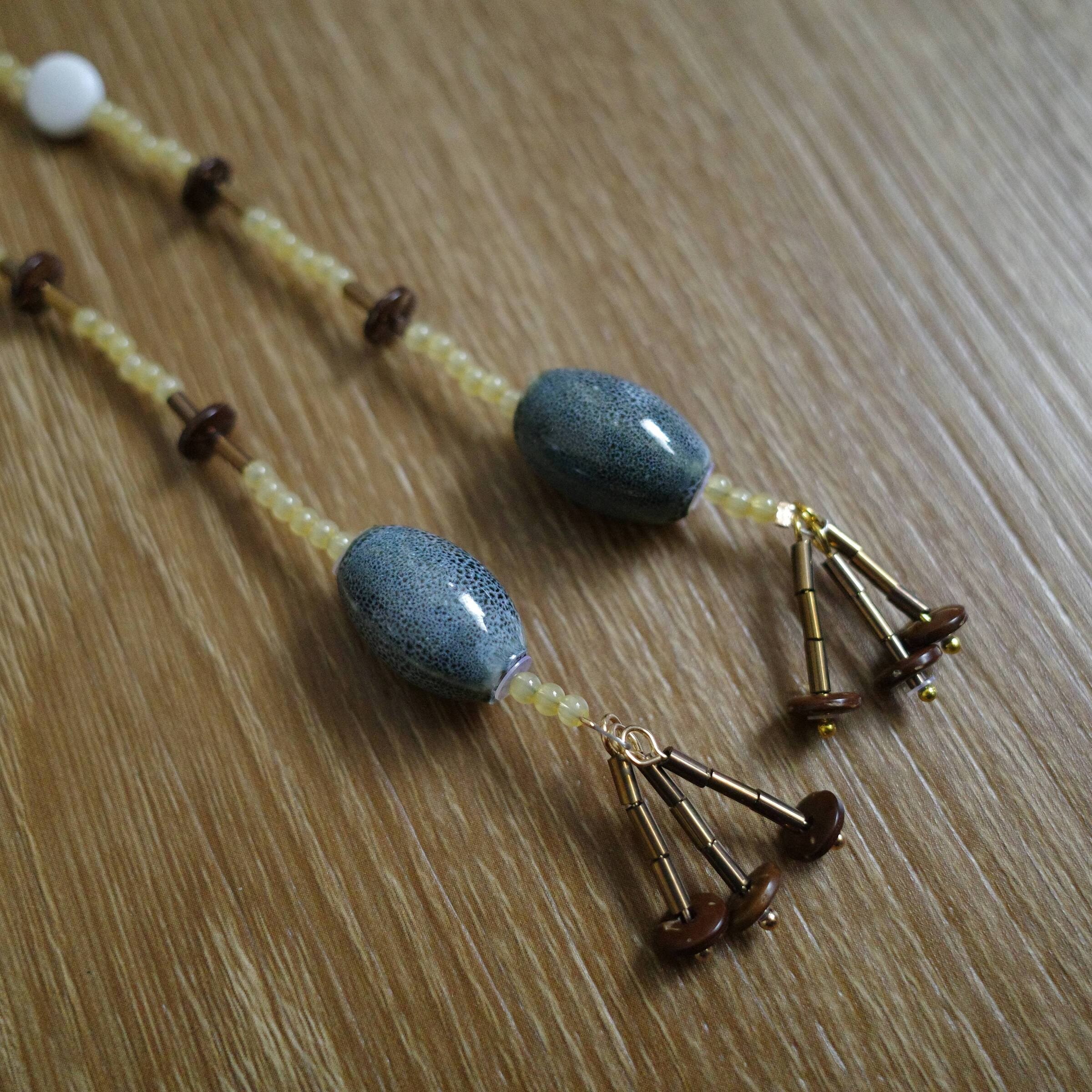 竹節墨染藍珠長鏈2